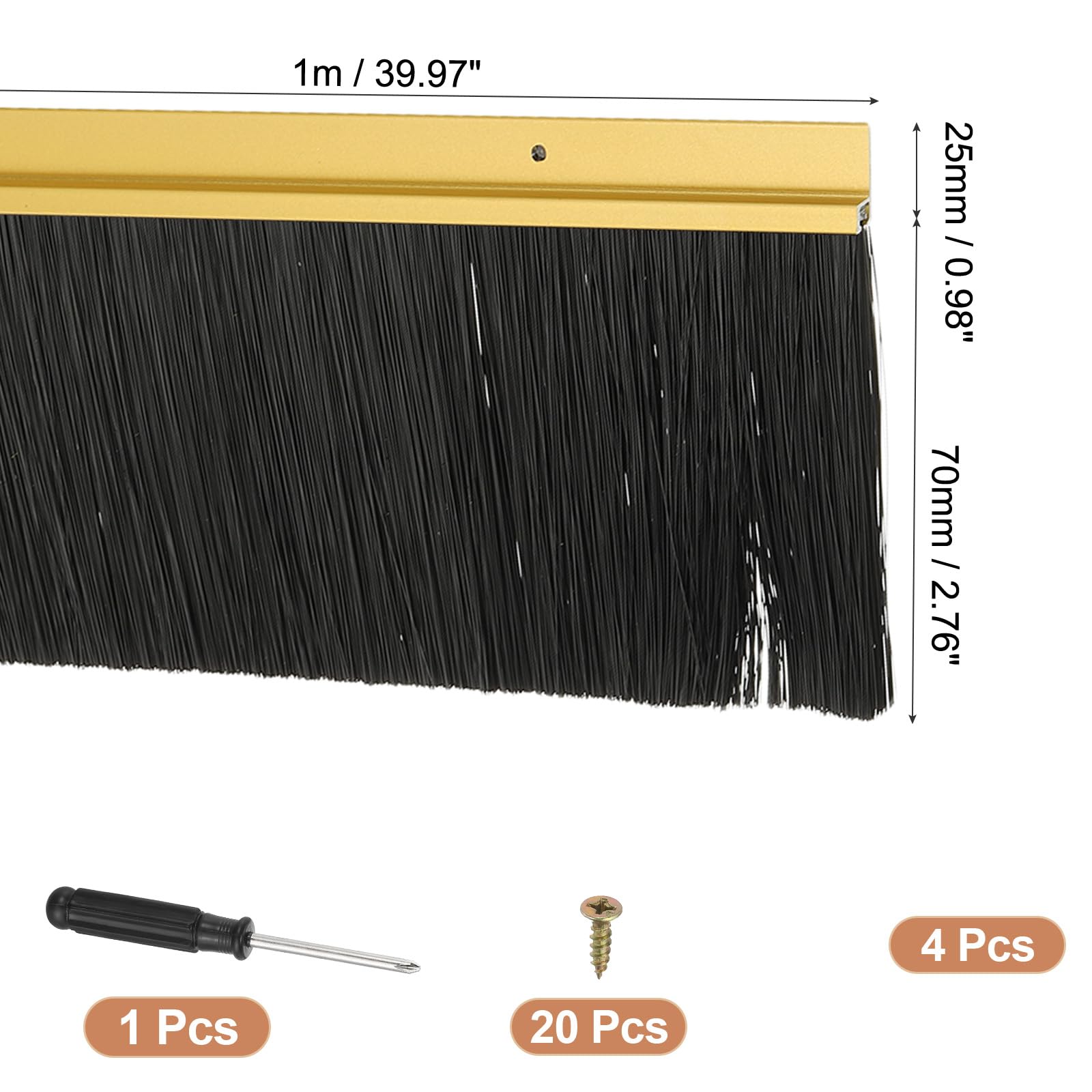 PATIKIL Door Brush Sweeps 2.76" Bristles x 39.37" Long - Image 2
