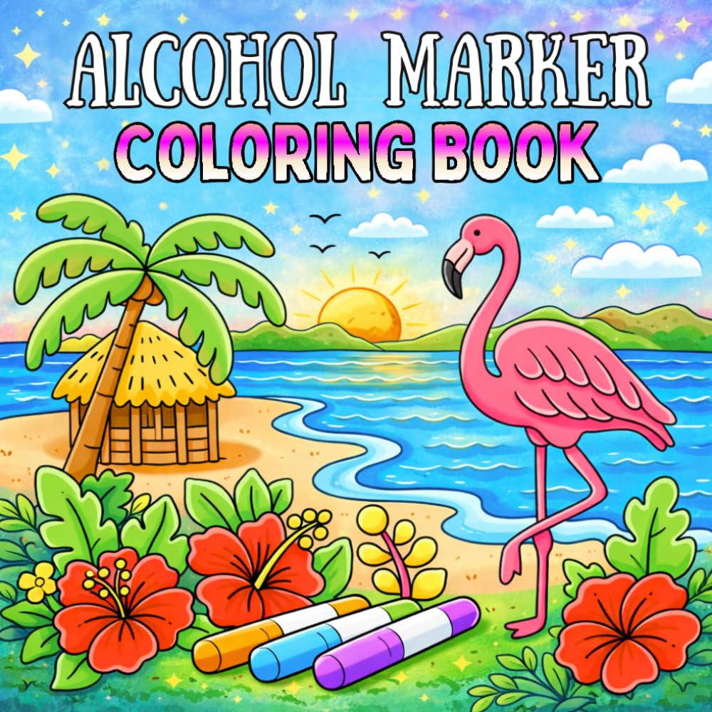 Alcohol Marker Coloring Book: Large Print Designs for Adults – Butterfly, Nature and Flowers, Images for Everyone to Enjoy