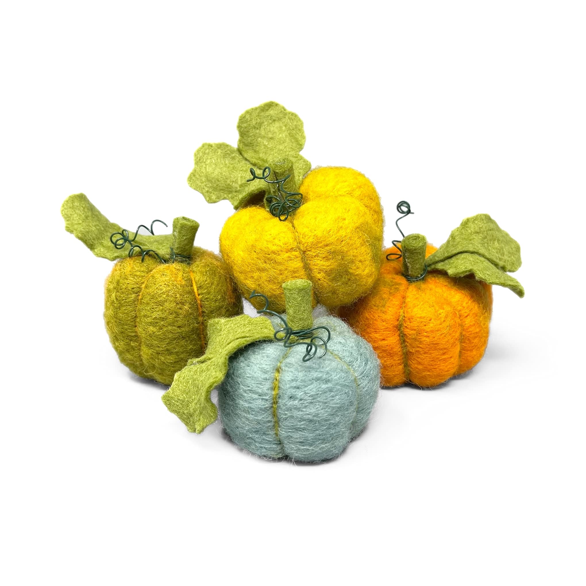 The Crafty Kit Clear Company Woolly Pumpkins Needle Felting Craft Kit For Beginners Including Corriedale Wool, Needles And Instructions
