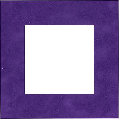 12x12 Mat Bevel Cut for 8x8 Photos - Precut Purple Crocus Suede Square Shaped Photo Mat Board Opening - Acid Free Matte to Protect Your Pictures - Bevel Cut for Family Photos, Pack of 1 Matboard