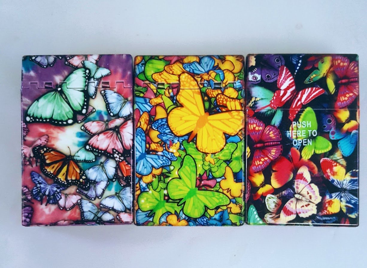 Shargio King Butterfly Pack Flip Top Plastic Cases for Storing Tube, Assorted Color and Pocket Friendly Box, Box of 3