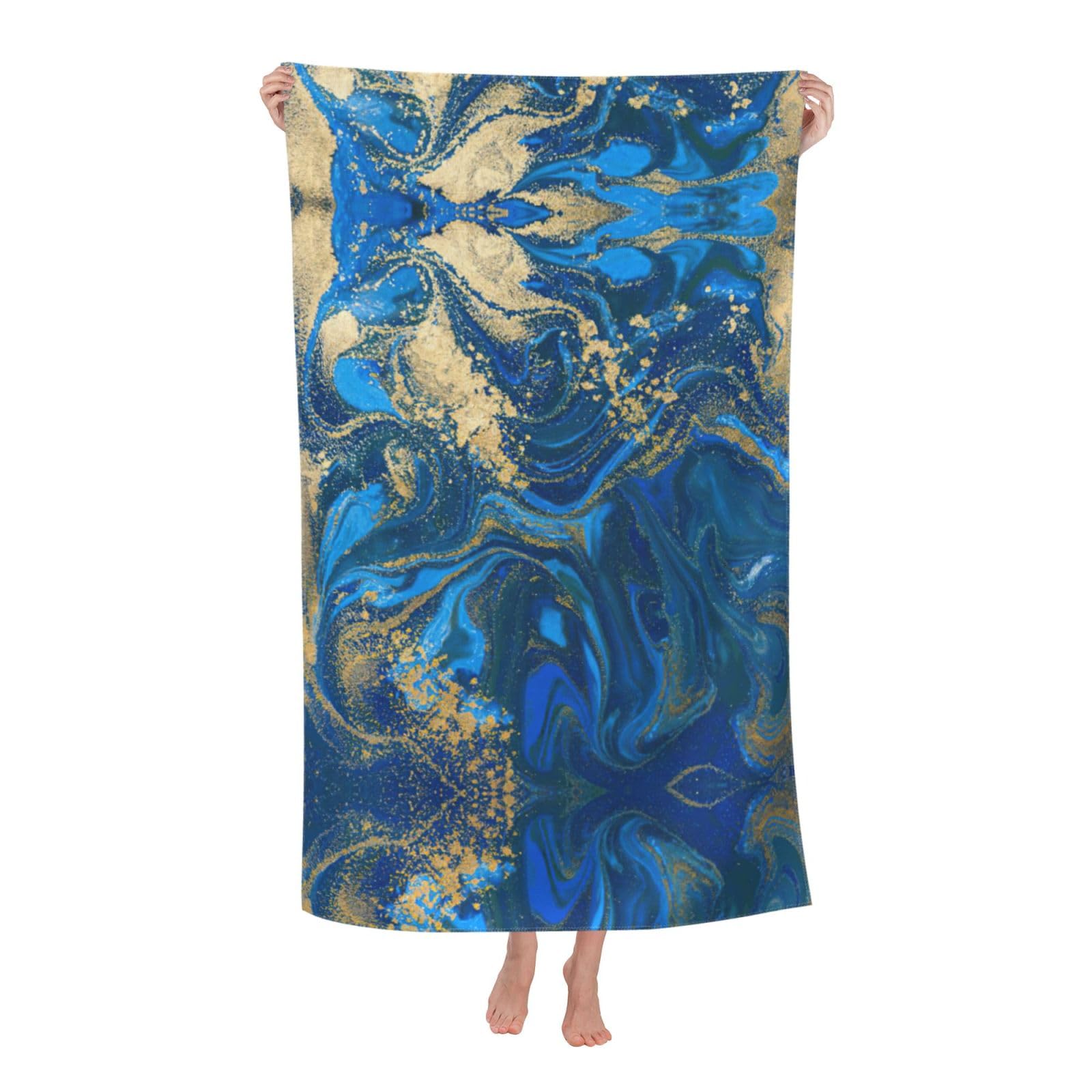 KPXXAQT Abstract Marble Stone Print Oversized Adult Beach Towel Quick-Dry Travel Swimming Camping Outdoor Adventures