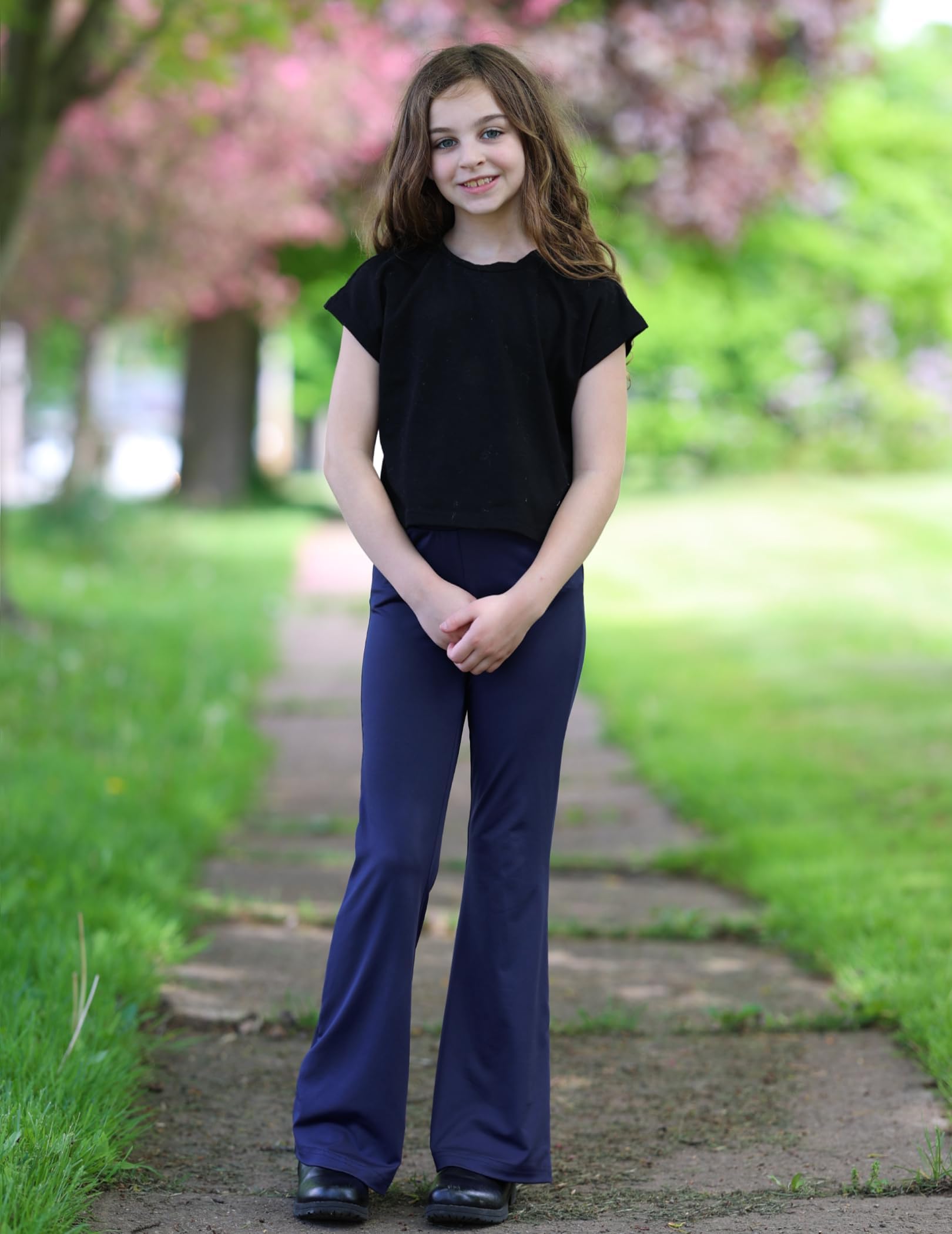 Arshiner Leggings para Niñas Pantalones Cruzados De Cintura Alta Acampanados Danza Yoga Pantalones Bootcut Sólidos A Cuadros Deportes Ocio Pantalones De Campana Pantalones Pierna Niños 5-14 Años