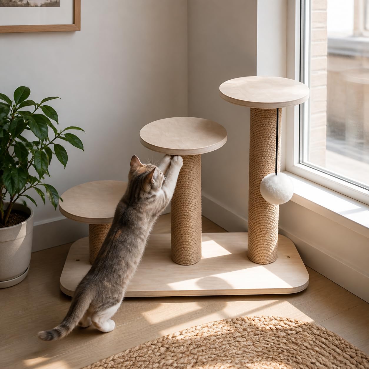 Tiragraffi per Gatti, Albero Gioco Legno, style to 2