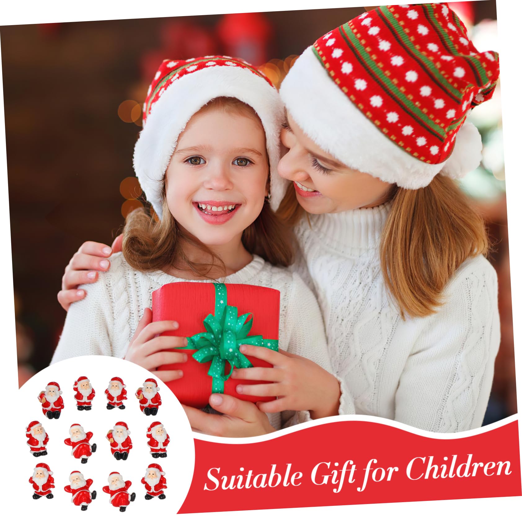 VALICLUD 12stücke Weihnachtsmann Figur Mini Weihnachtsmänner Kunststein für Weihnachts-mikrolandschaft Weihnachtsbaumschmuck Tischdekoration Zufälliger Stil