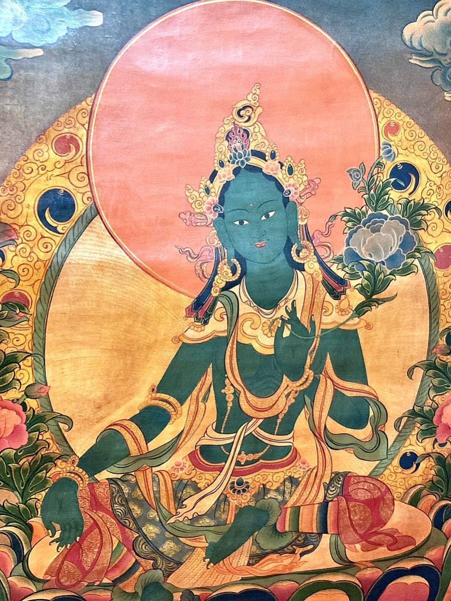 チベット グリーンターラ菩薩 仏画