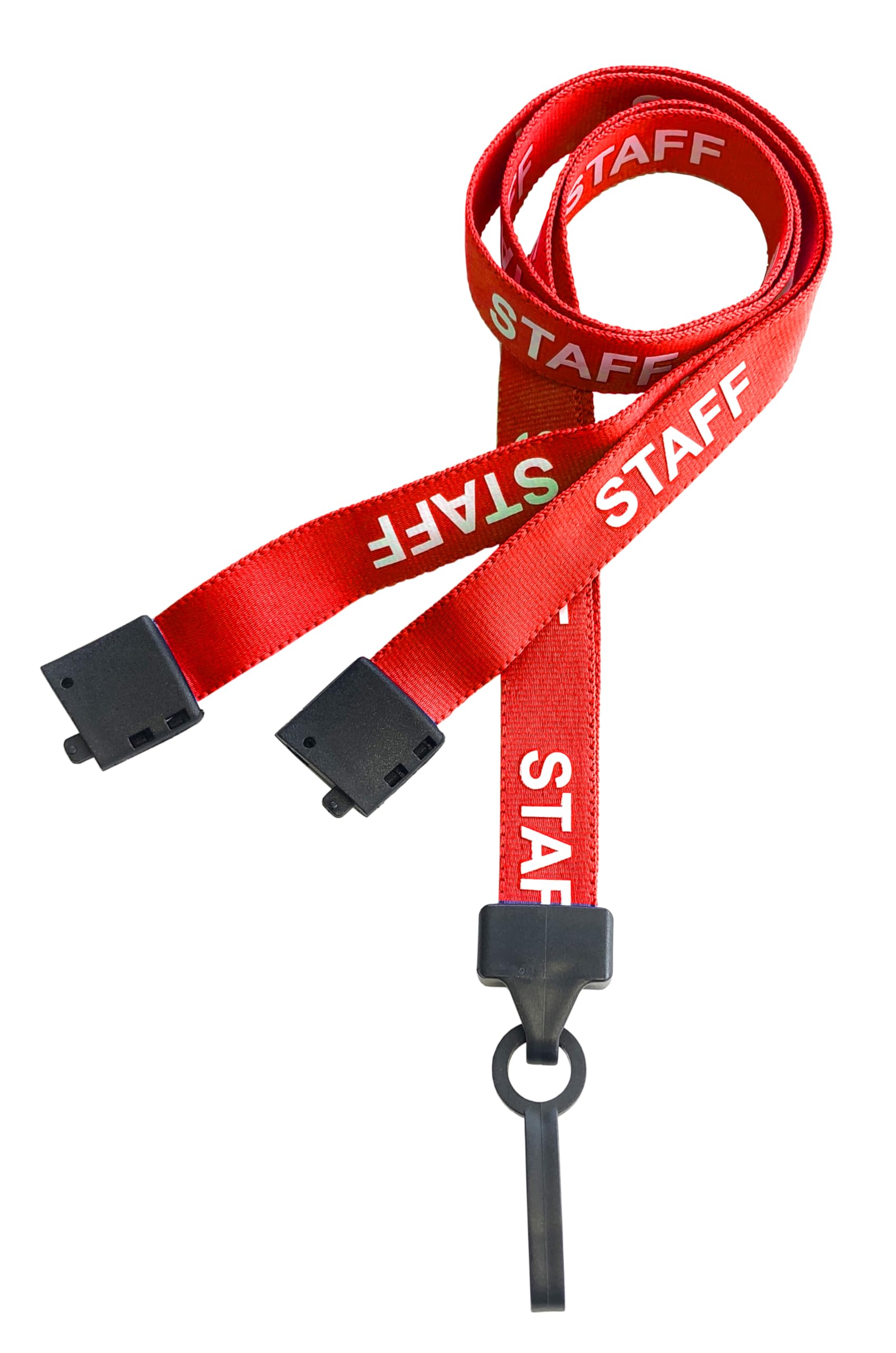 PCL Media ltd Red Staff Lanyard for ID Card Holder with Plastic Clip and Safety Breakaway Catch - (Pack of 25) Staff Lanyard