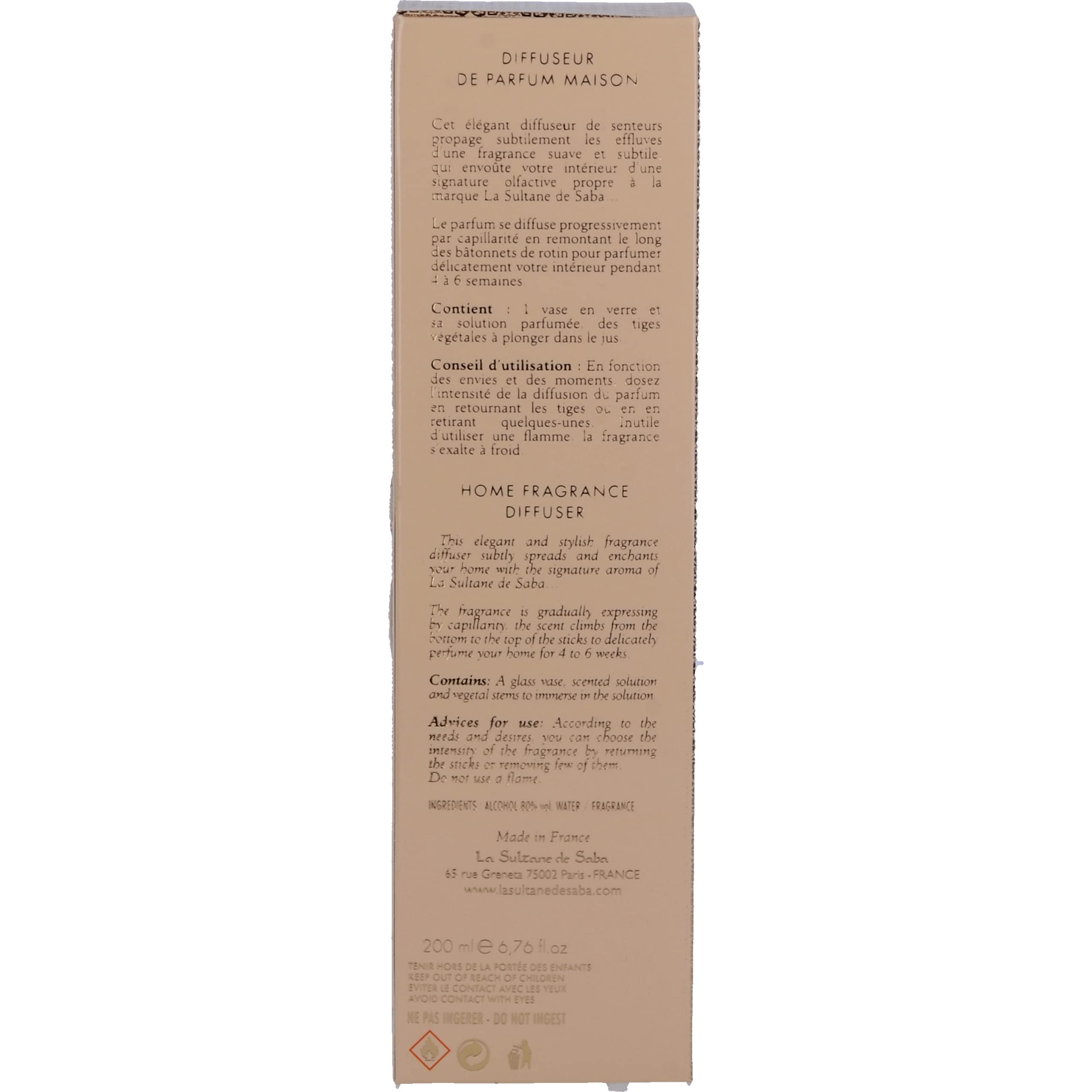 La Sultane de saba - Diffuseur de parfum Maison - Capilla Karité des îles Monoï - 3700448606990