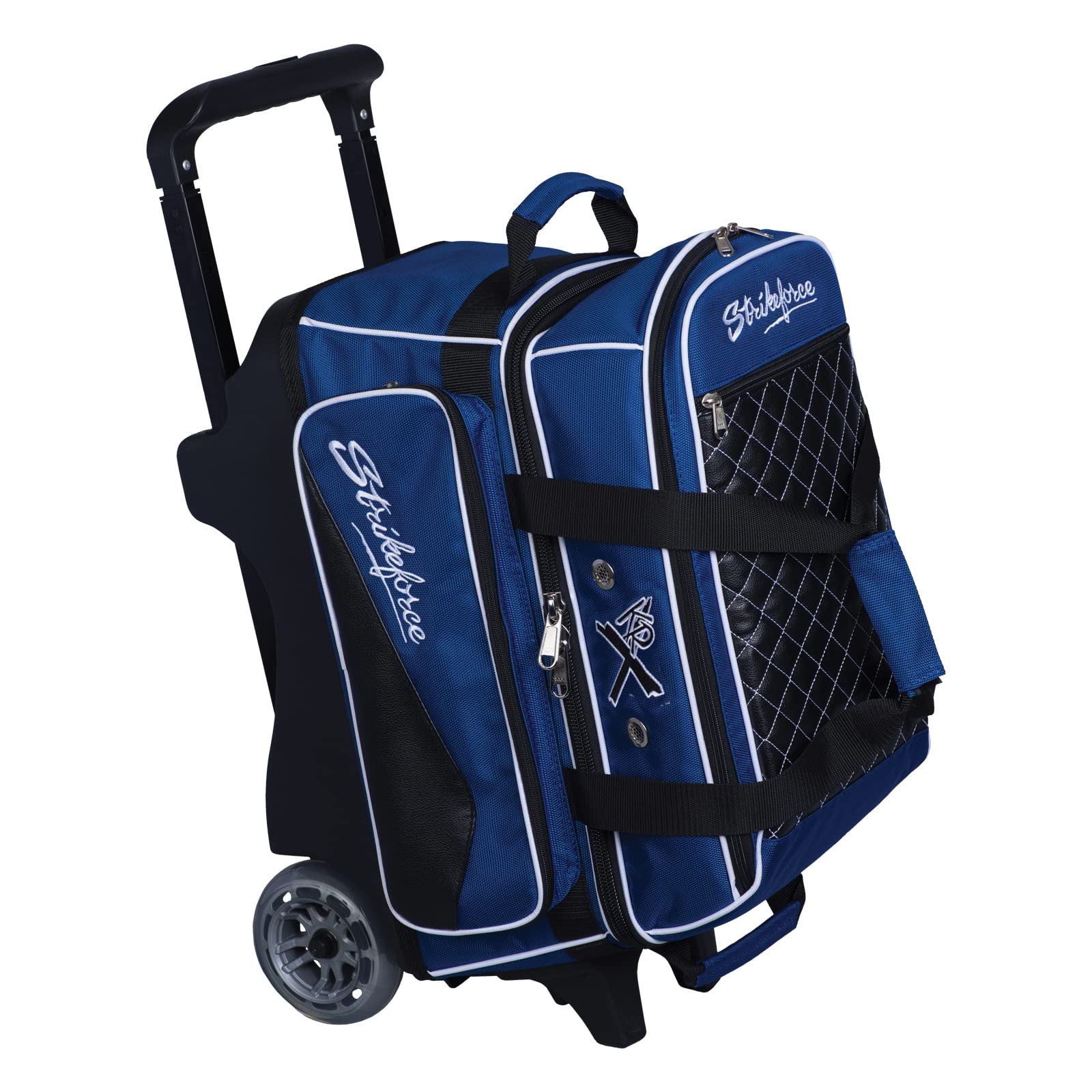 Royal Flush Double Roller Bowling Bag with Deluxe Features and Smooth Ride