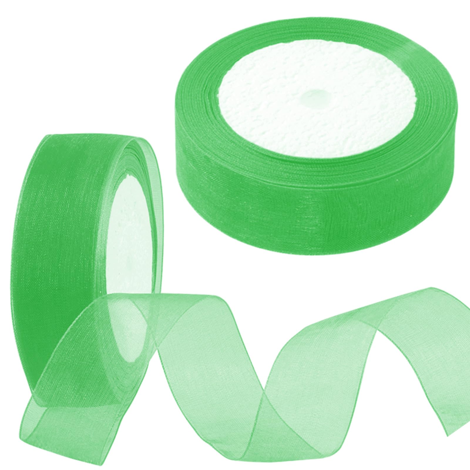 Mardatt 2 Rolls 1 Inch x 25 Yards Shimmer Sheer Ribbon Gift Wrapping Ribbon Sheet