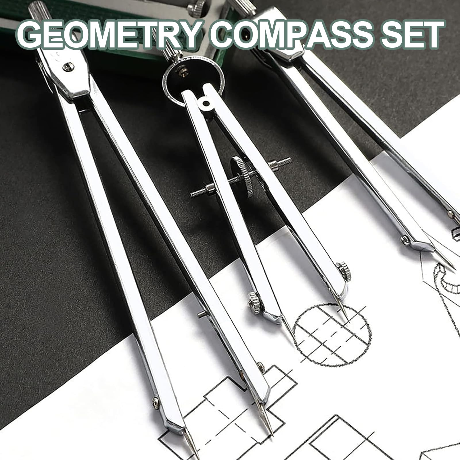 Geometrie-Kit 23-teilig, professionelle Zeichenwerkzeuge mit Verlängerungsbalken für Zeichnen, Mathematik, Kreise, Schulprojekte, Ingenieur- und Architekturdesign