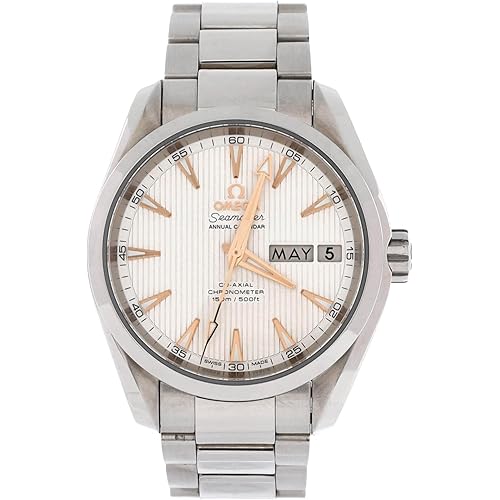 Omega, Pre-Loved Seamaster Aqua Terra 150M Day-Date Co-Axial Chronometer Automatic Watch Stainless Steel 38