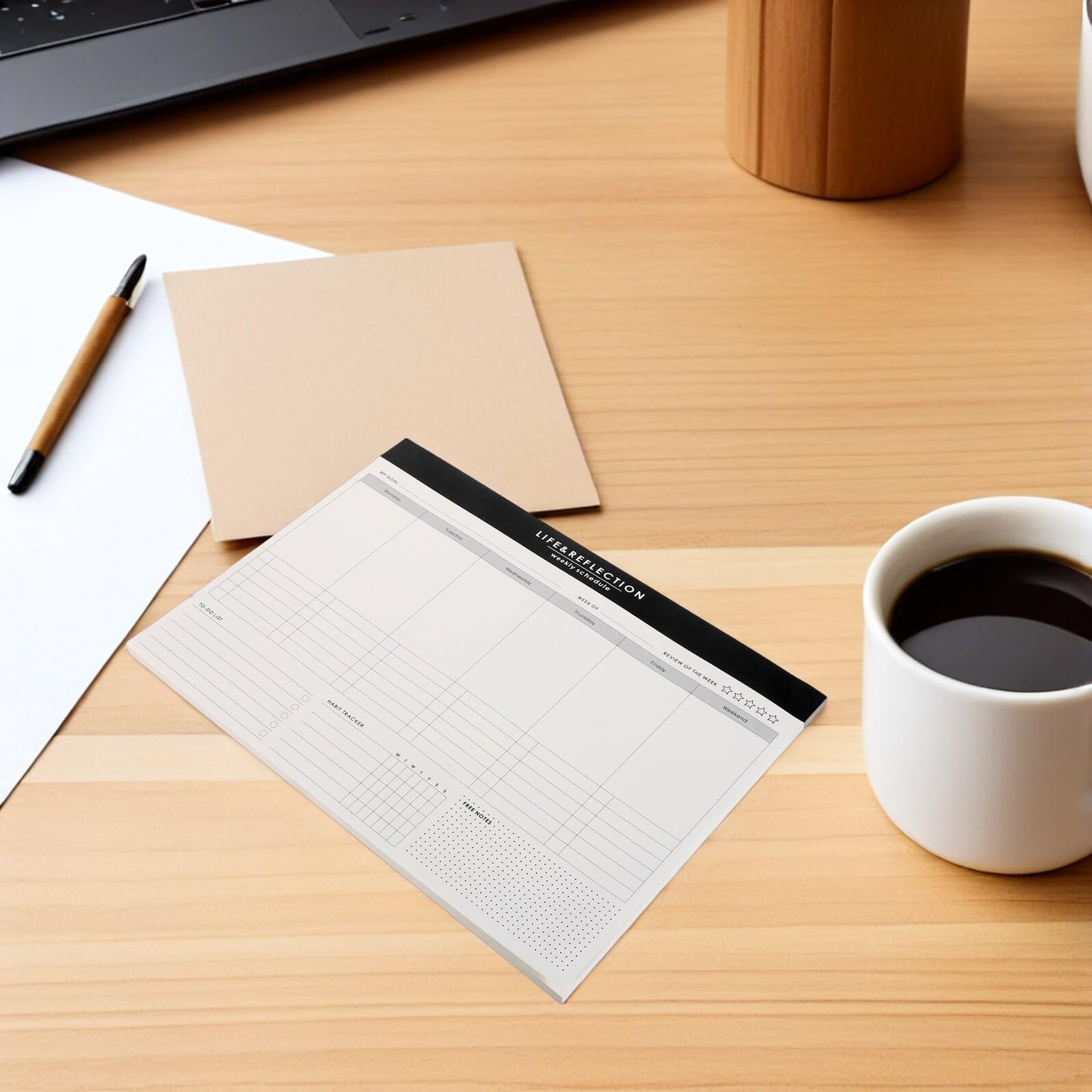Writable Paper Weekly Schedule Planner Notebook Smooth Surface Weekly Scheduler Pad for Home School Work Task Organizer with Goal Tracker And To Do List Sections
