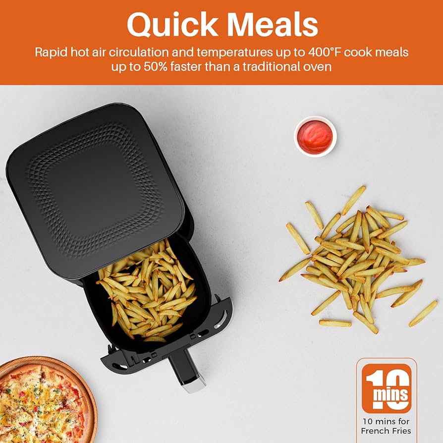 Amazon.com: Air Fryer Oven 4.5QT, Space Saving, 1 Touch Digital