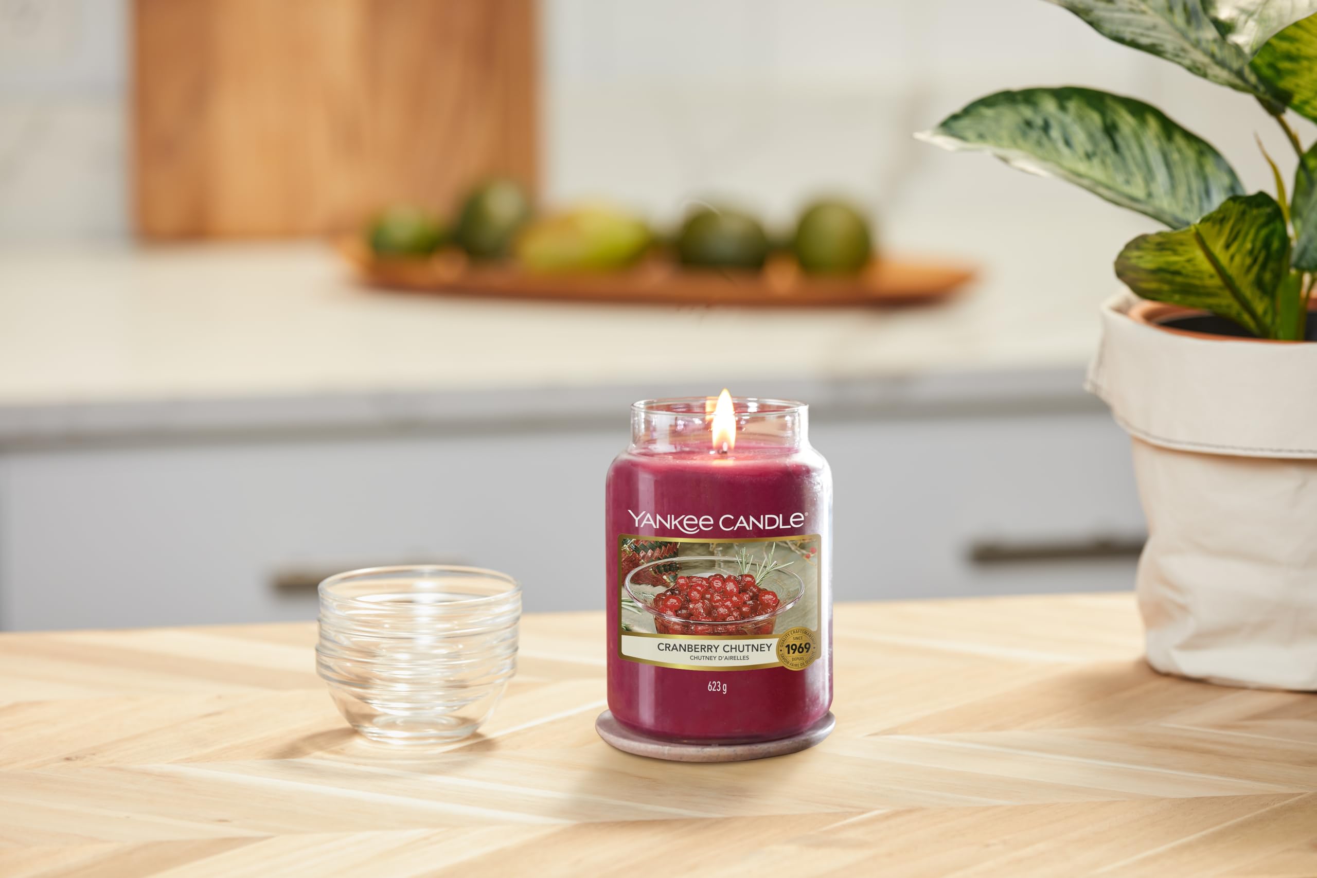 Yankee Candle Candela profumata in giara grande, Cranberry Chutney, Durata Fino a 150 Ore, Regali ottimi per le donne