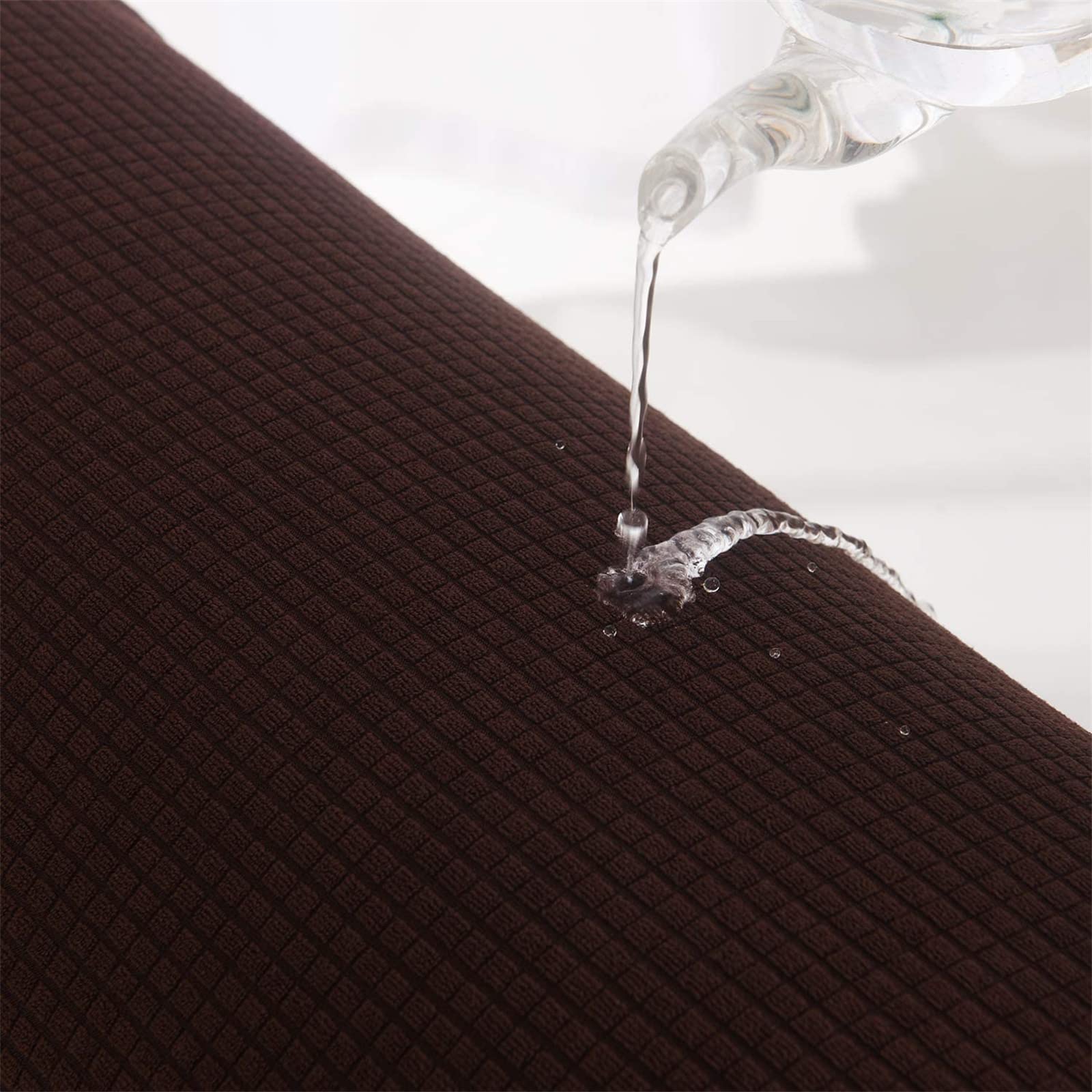 Set Of 2 Stretch Armrest Covers Spandex Arm Covers For Chairs Couch Sofa Armchair Slipcovers For Recliner Sofa, Jacquard Armrest Covers, Anti-Slip Furniture Protector Washable Armchair Sl(Color:brown)