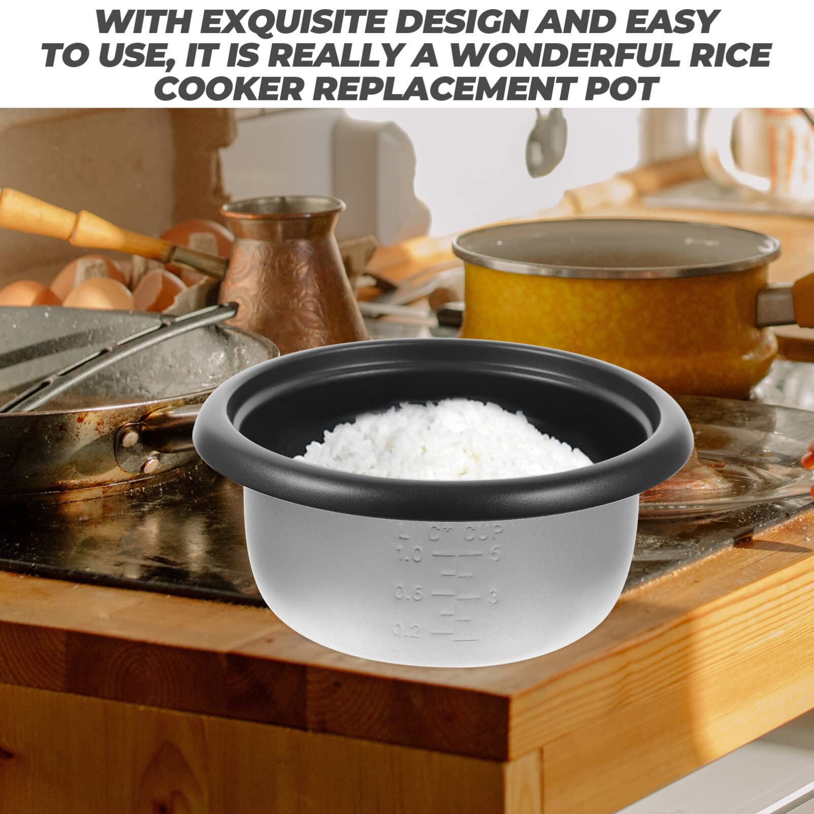 BESTonZON Reiskocher Innentopf 2L - Antihaft Ersatztopf Für Reiskocher Und Multikocher