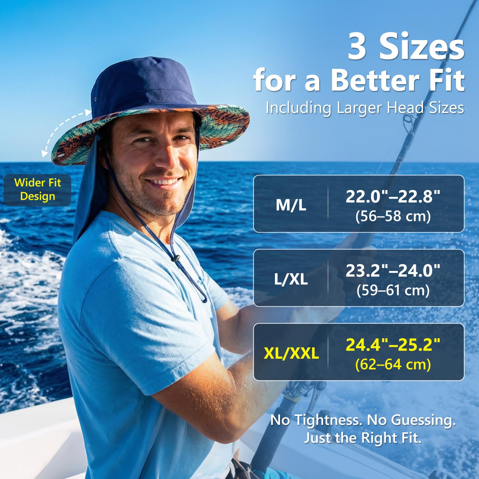 TOP-EX UVCoolix™ Chapeau de soleil rafraîchissant avec rabat amovible – Unisexe UPF 50 à large bord pour la randonnée, la pêche et la grosse tête – Rafraîchit pendant 2 heures