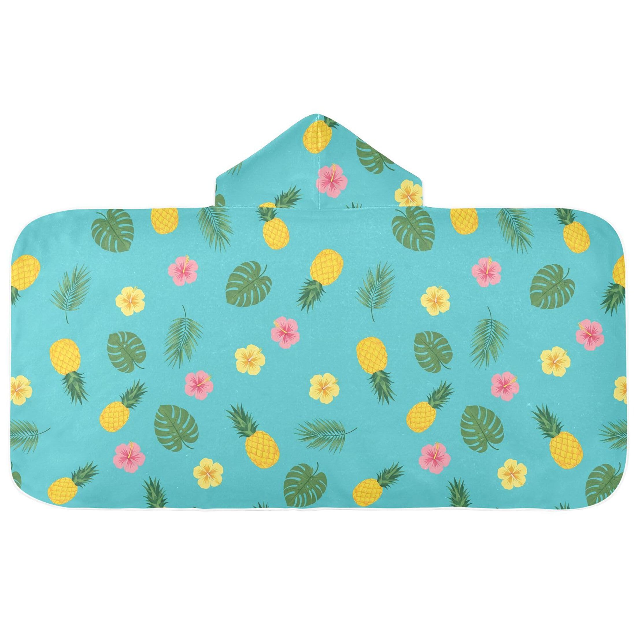 Fuauuyl Pineapples Hooded Baby Bath Towel Soft & Breathable Towel for Newborns Infants Toddlers, Nursery Essential