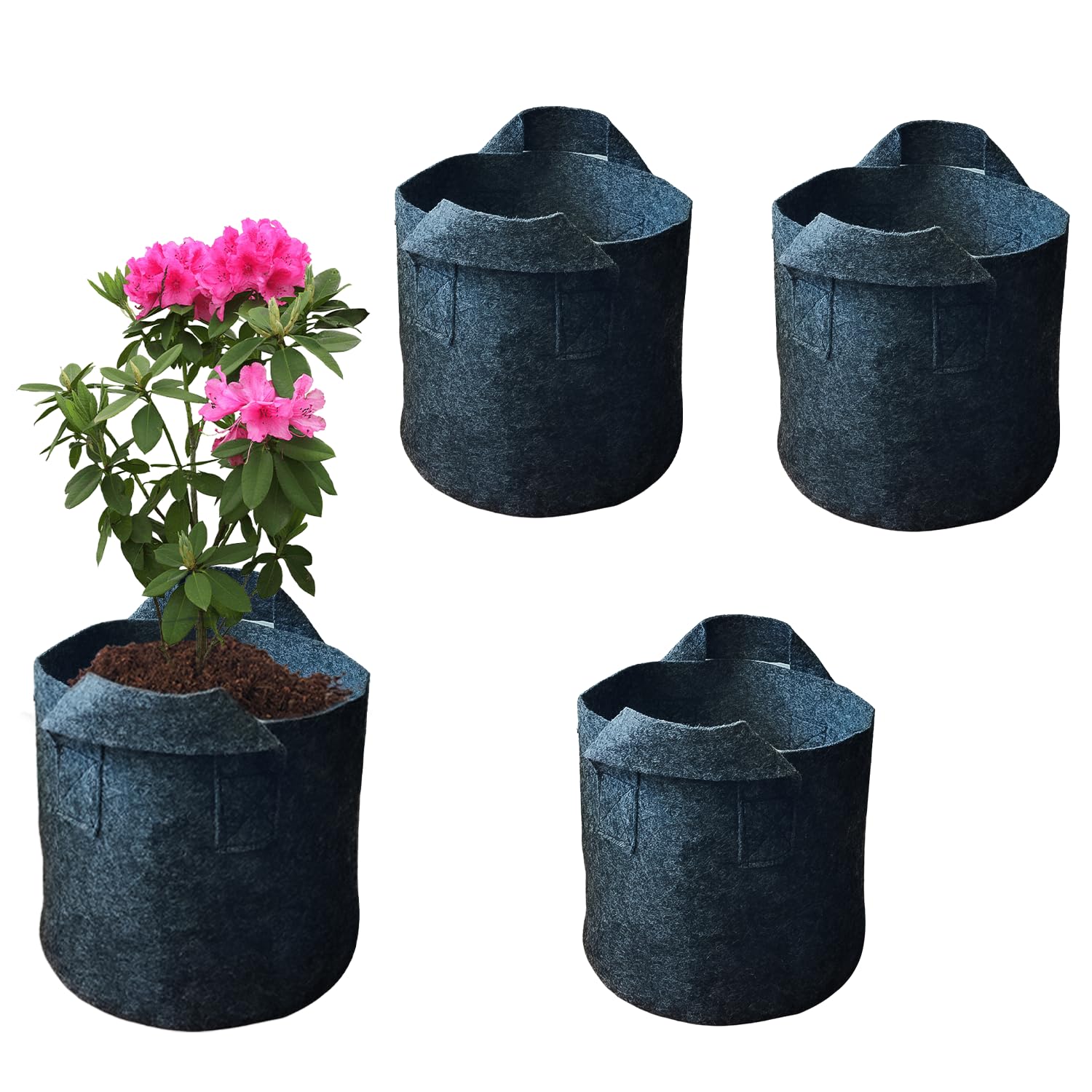 SWATRIC Grow Bags 400 GSM Geo Fabric | Size (Gray, 15x15 inch, Pack of 3) - Indoor and Outdoor Gardening, Terrace Gardening, Fruits and Vegetables, Strong Handle (B0CKDYZC5G) Amazon Price History, Amazon Price Tracker