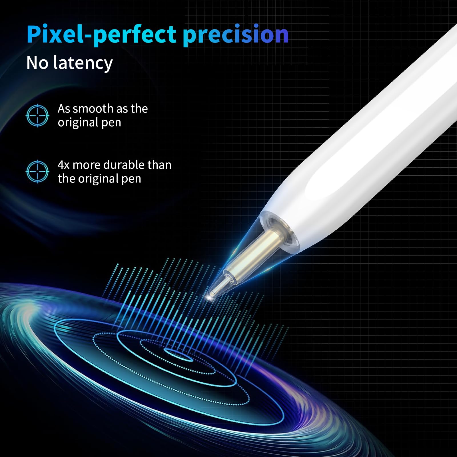 AMZBOSS Penna per Apple iPad 2018-2025, Penna iPad con Rigetto del Palmo, Ricarica Rapida E Sensibilità All'inclinazione, Compatibile ipad A16/10/9/8/7/6,Pro 11/12.9,Air 3/4/5/M2/M3,Mini 5/6