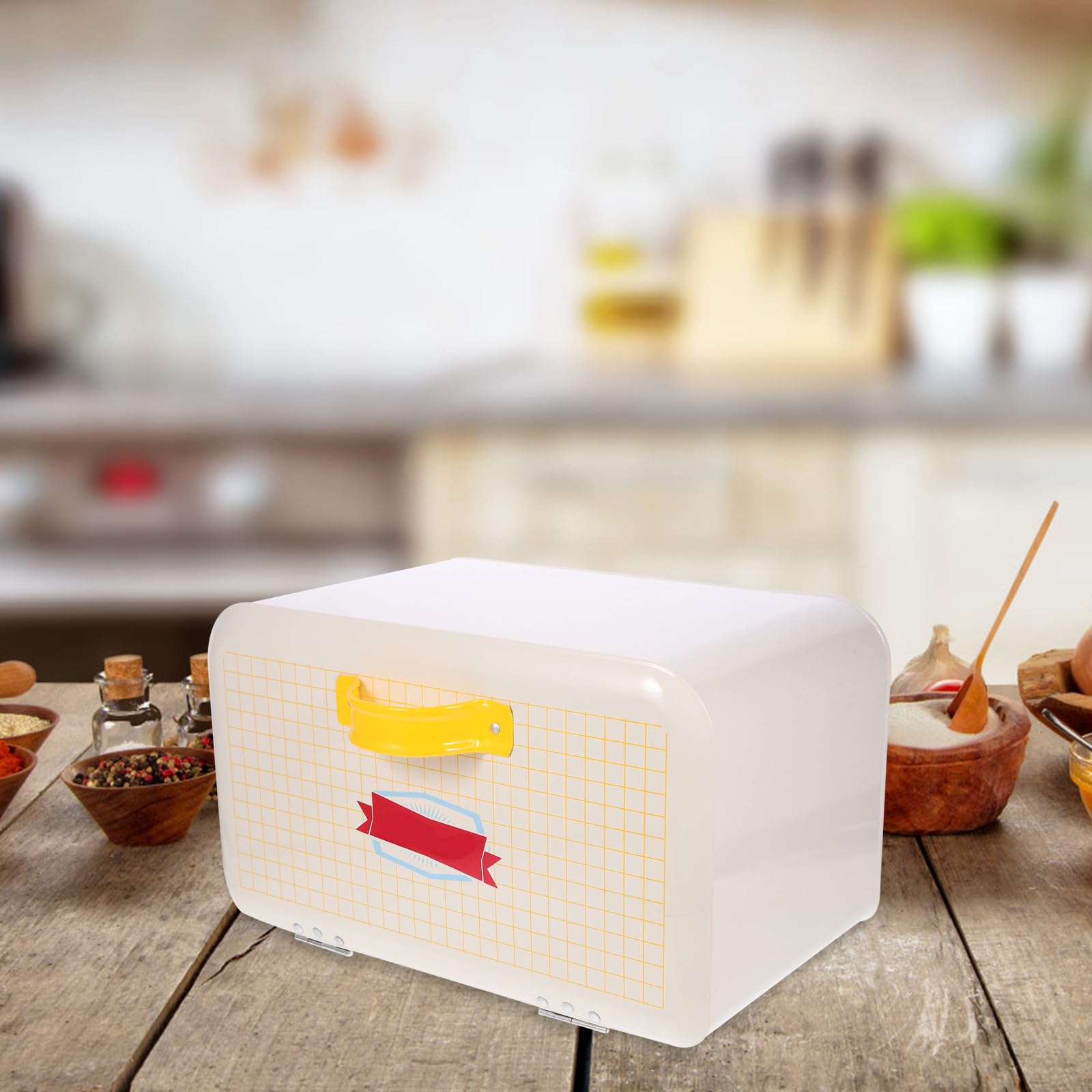 Kichvoe Boîte Comptoir en Métal Beige à Fermeture Magnétique