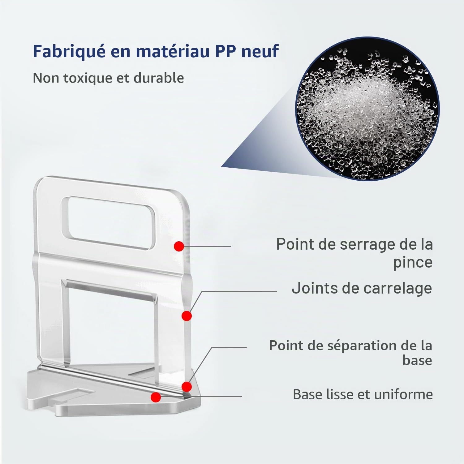 1000 Pièces Croisillon Carrelage Autonivelant Kit Système de Nivellement de Carrelage de 2mm Carrelage Croisillon Autonivelant pour Carrelage Carrelage Sol Carreaux de Mur