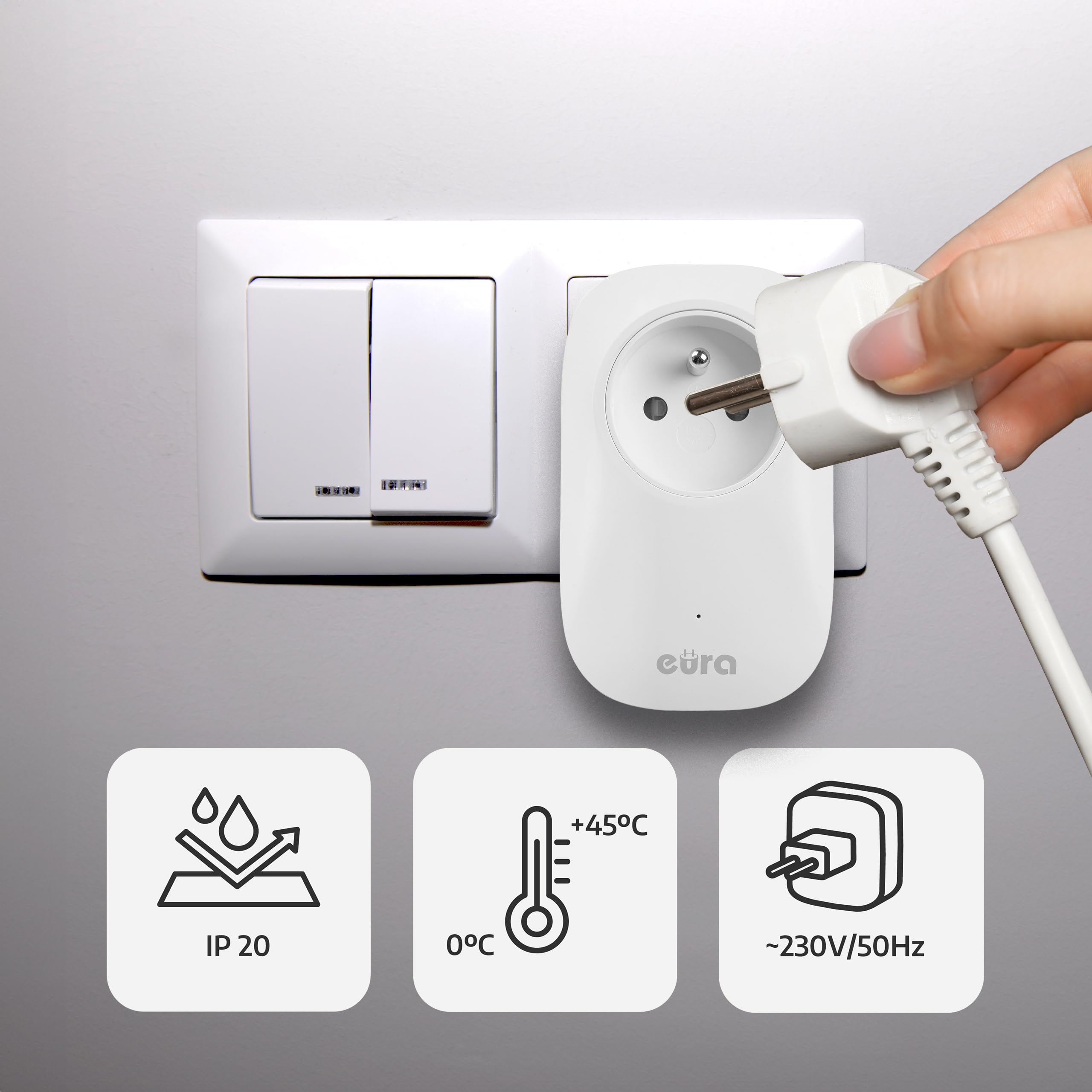 Timbre inalámbrico sin batería SOUL WDP-91H2 con enchufe de ~ 230 V de Eura-Tech, para exteriores, resistente al agua, inalámbrico, alcance de 100 m, 58 melodías, 4 niveles de volumen