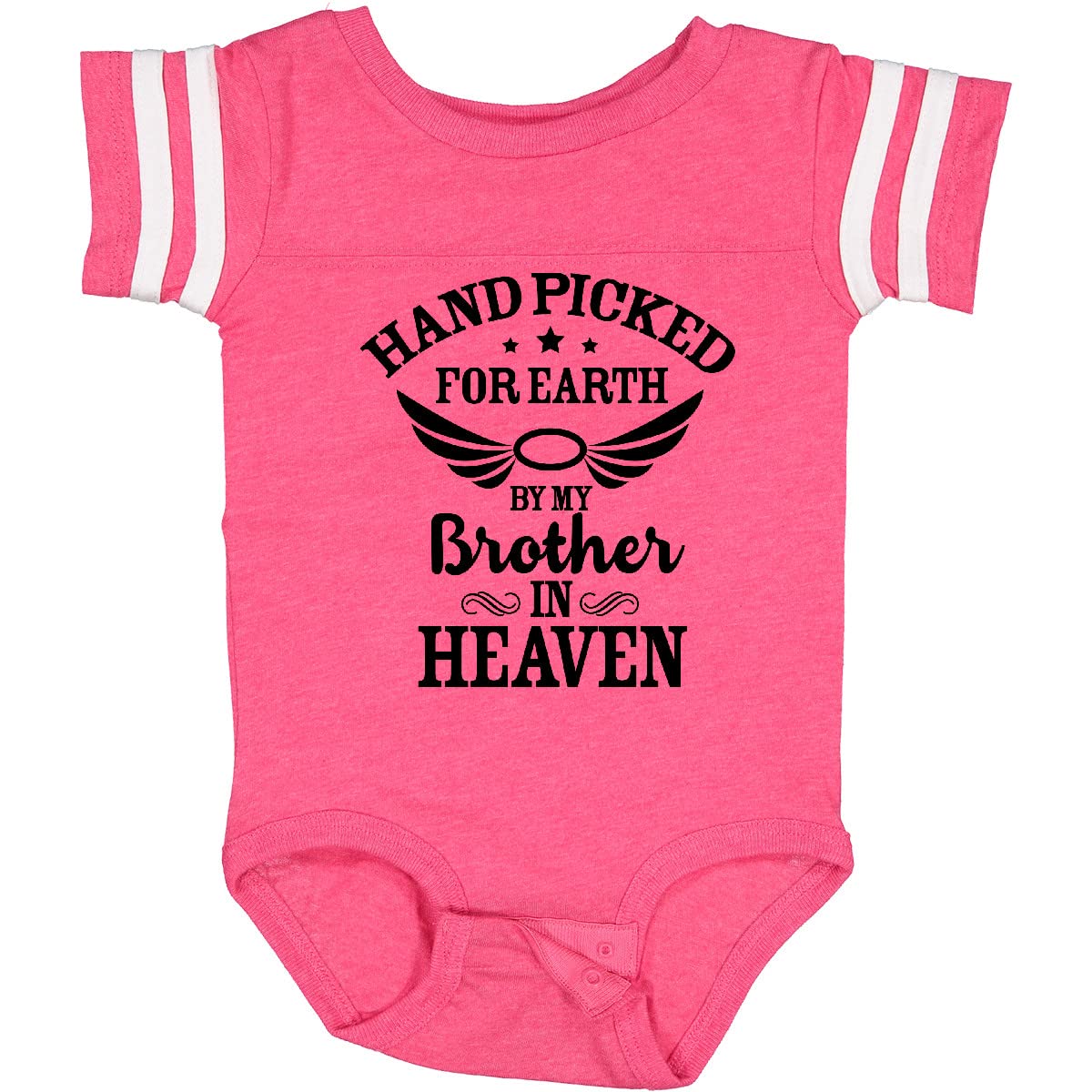 inktastic Handpicked for Earth By My Brother in Heaven Angel Wings Baby Bodysuit