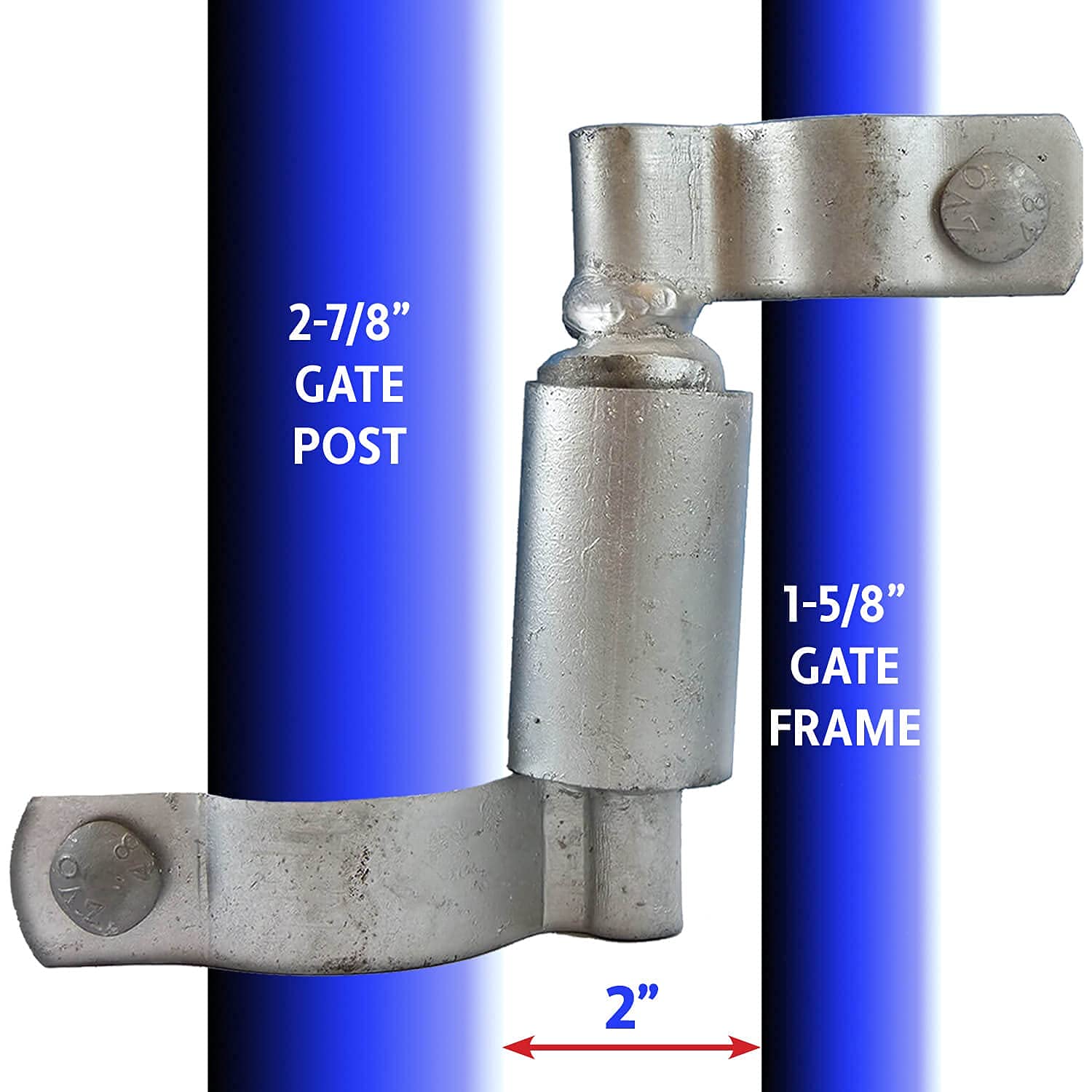 Cierre de muelle de cadena para poste de puerta de 1-5/8" OD y marco de puerta de 2-7/8" OD – Cierre de muelle de puerta de cierre automático – Cierre de puerta incluye pernos