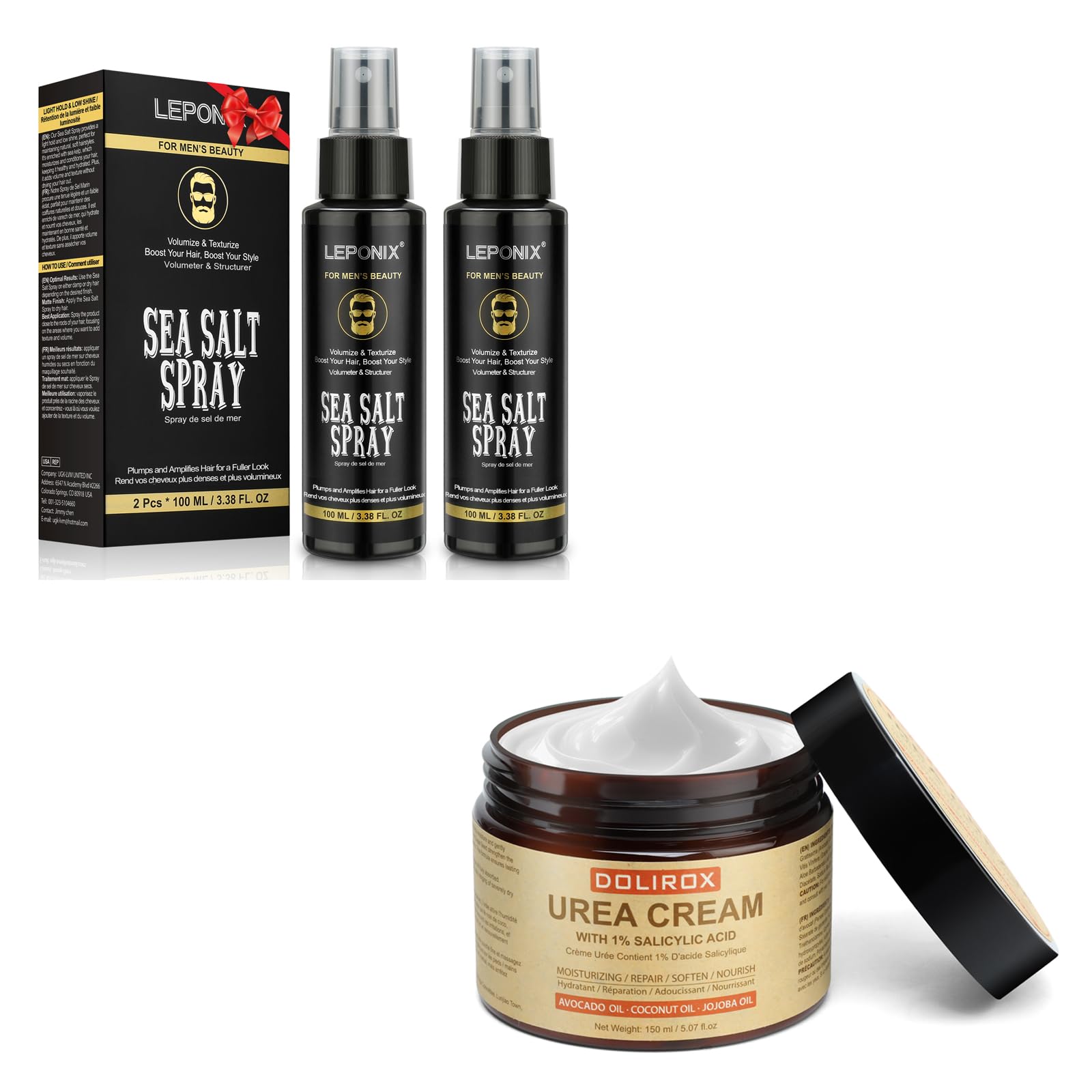 Sea Salt Spray for Hair Urea Body Cream