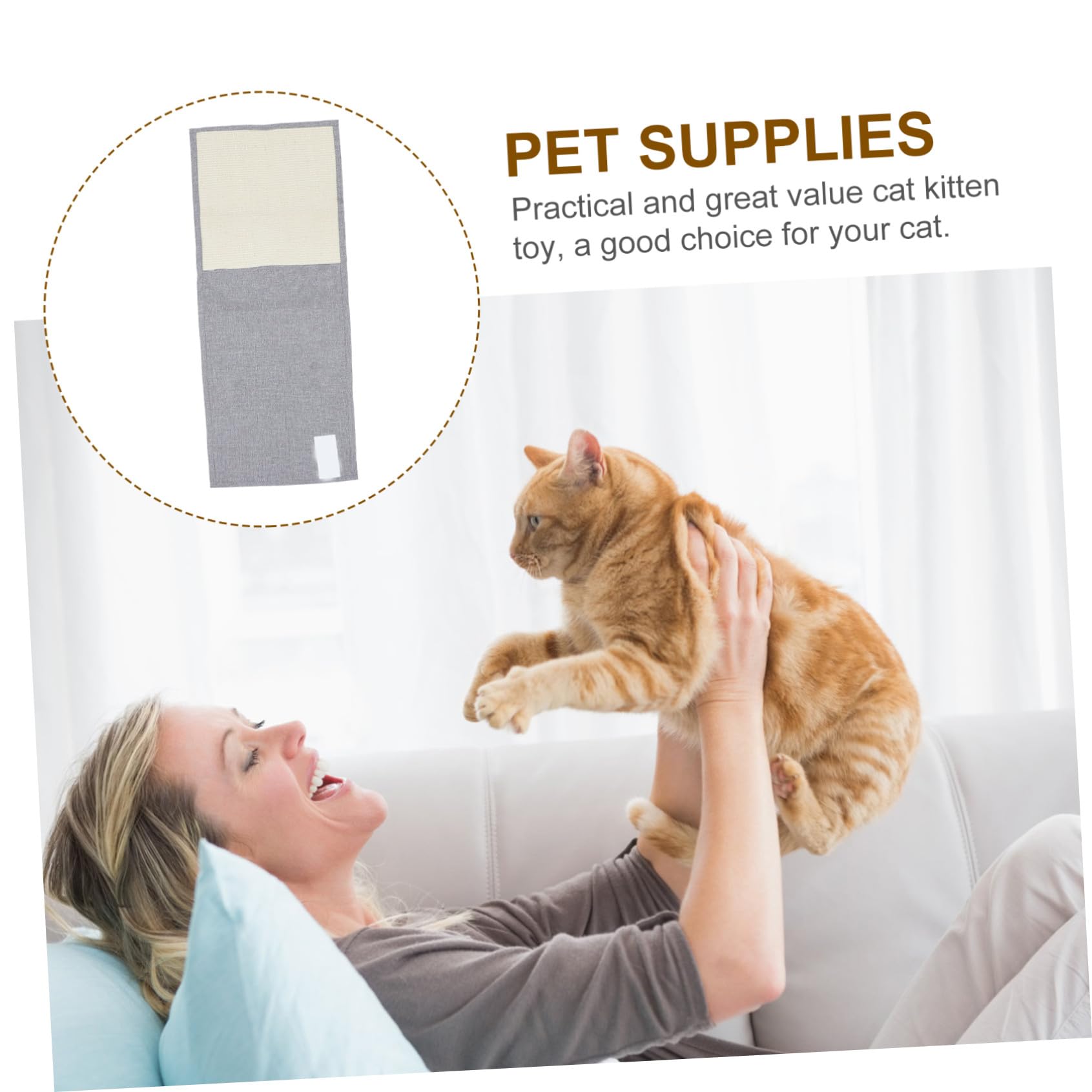 Kisangel Protector contra Arañazos para Sofá y Reposabrazos Garra de Sisal, Funda Antirayaduras Gris Claro, Tamaño Básico, para Gatos y Mascotas en Hogar y Oficina
