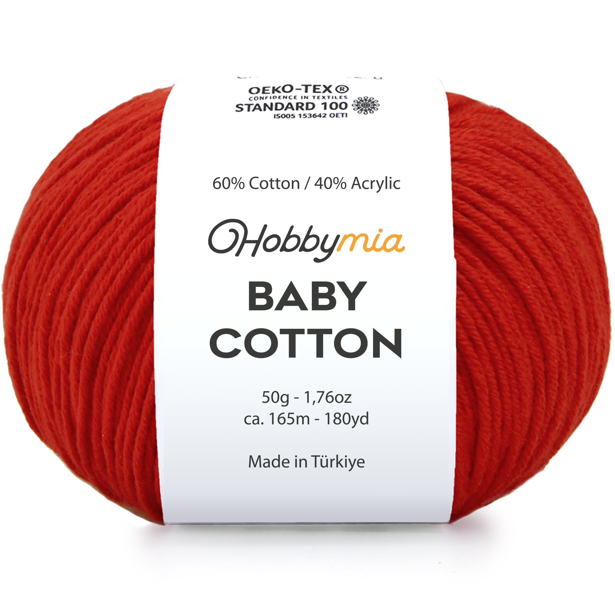 Baby Cotton Blend Yarn – Soft Sport Weight Yarn for Crochet & Amigurumi - 50g/180yds - 60% Cotton 40% Acrylic - Ideal for Baby & Knitting Proj.(Neon Green, 1 Ball) — view 143