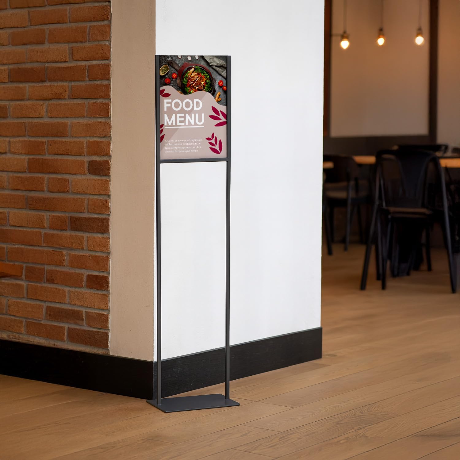 EUROPEL A3-Präsentationsständer, robuster Schilderhalter mit schwarzem Metallsockel und transparentem Acryl-Einsatz, idealer Posterständer für Restaurants, Speisekarten, Konferenzräume, Werbeaktionen