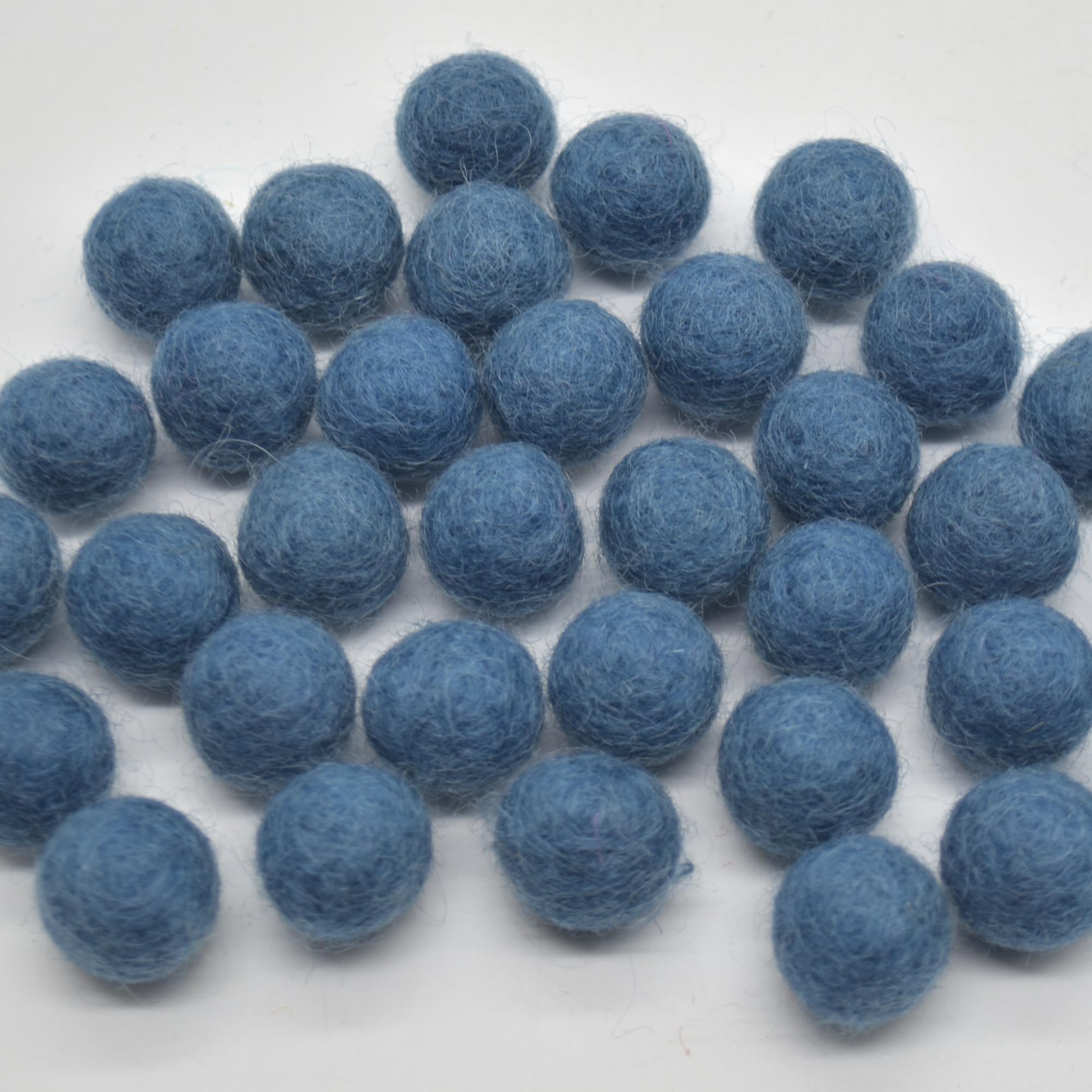 Oriental Direct based in West Yorkshire 100% Wool Felt Balls - 1.5cm - 25 Felt Balls - Cerulean Blue