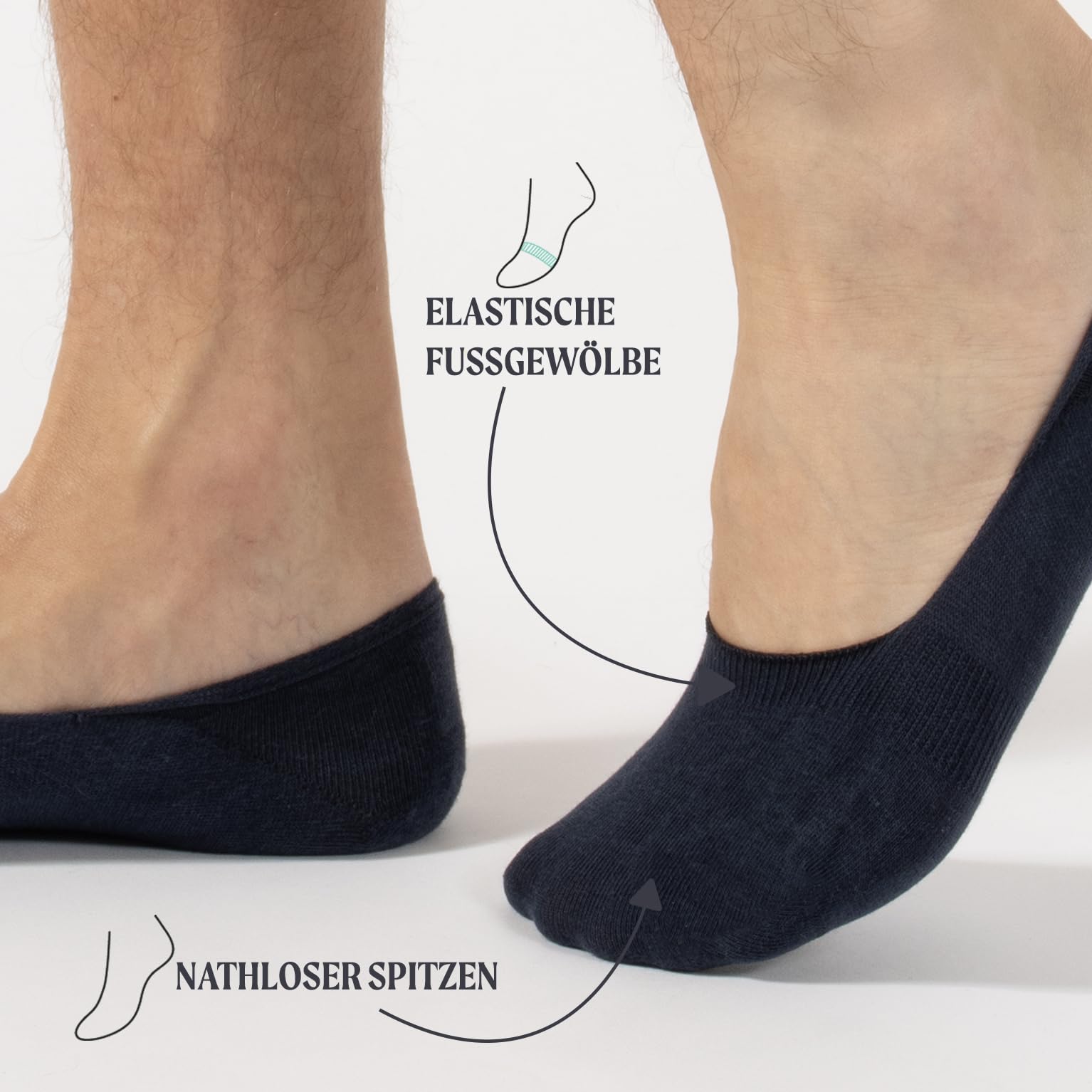 CALZITALY 6/12 Paar Füsslinge Unisex aus Baumwolle, Unsichtbare Sneakersocken für Mann und Frau, Made in Italy