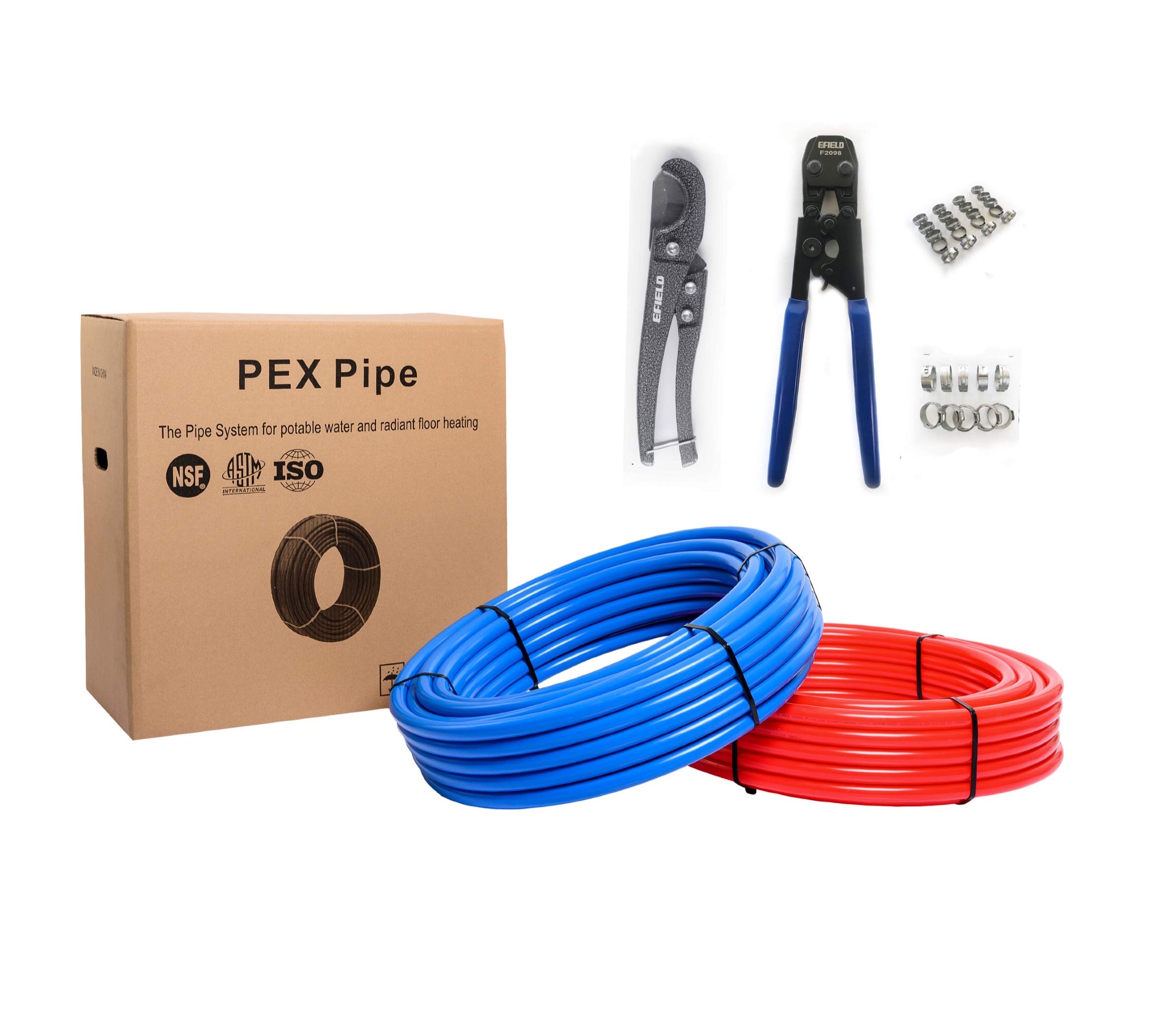 Buy EFIELD 1/2 inch 2x75 ft Pexb Pipe/Tool KitNSF Certified Pexb