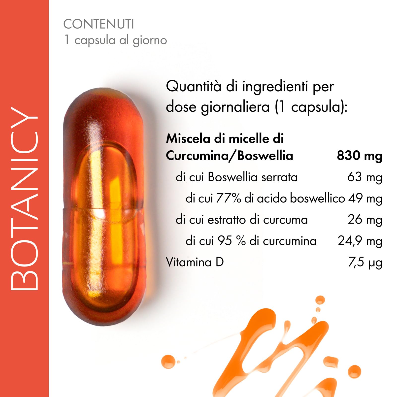 Botanicy CURCUMA + BOSWELLIA forte - 60 capsule di curcuma e incenso con materia prima NovaSOL - con vitamina D3 per ossa & muscoli - alta biodisponibilità, alto dosaggio