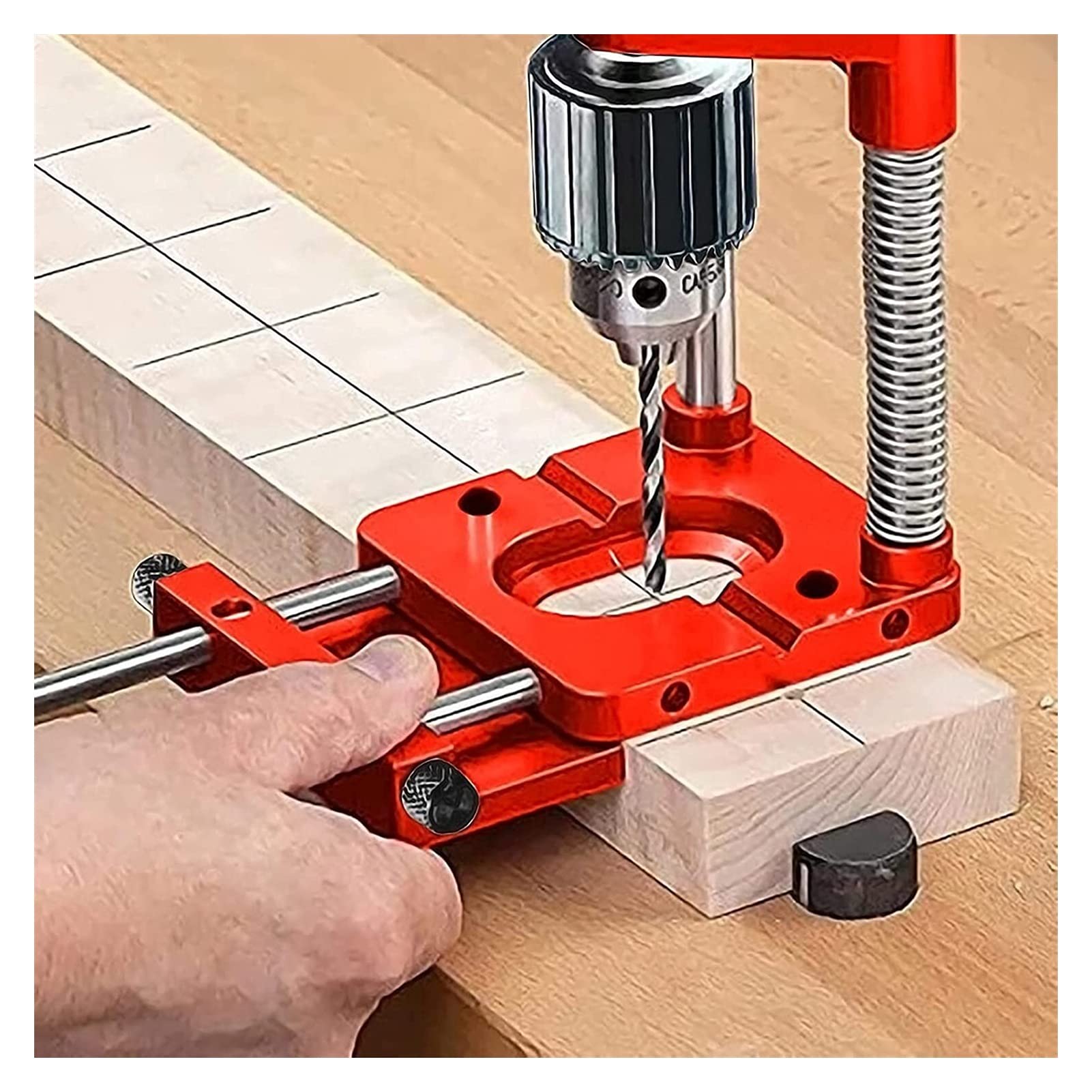 Voor één Boor Houtbewerking Aluminiumlegering Boor Locator Boor Gids Handige Deuvelmal Arbeidsbesparende Kunststof Staal Auto Line Boor
