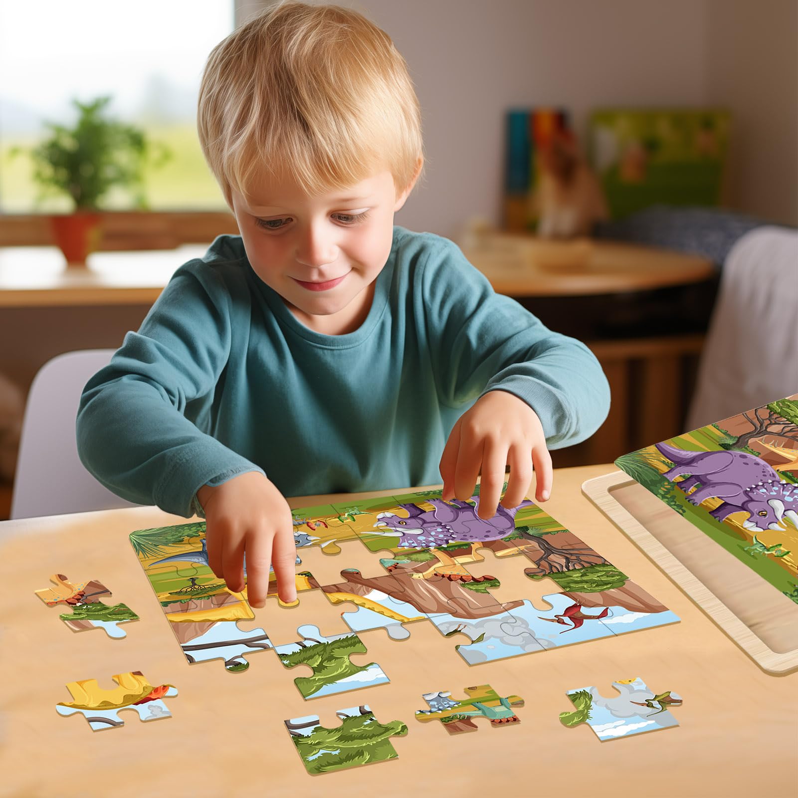 Puzzles for Kids Ages 4-6, 24 Pieces Woodens Puzzle for Toddlers Ages 3 4 5 6 Year Olds Kids Puzzles Children Puzzle for Boys and Girls Educational Toys - Image 3