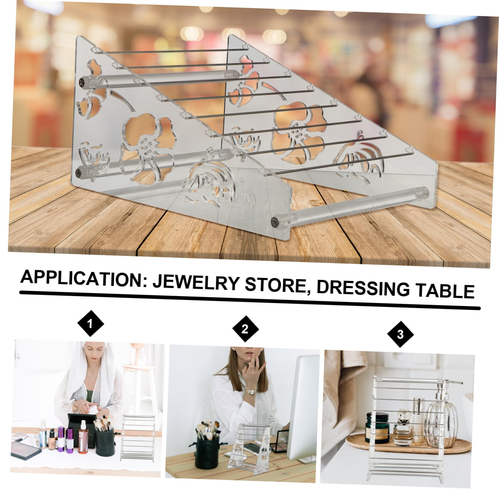 TOYANDONA Organizer da Esposizione Gioielli in Acrilico Trasparente Supporto Multiuso per Catenine Collane e Perle Stand Compatto per Creatori e Rivenditori