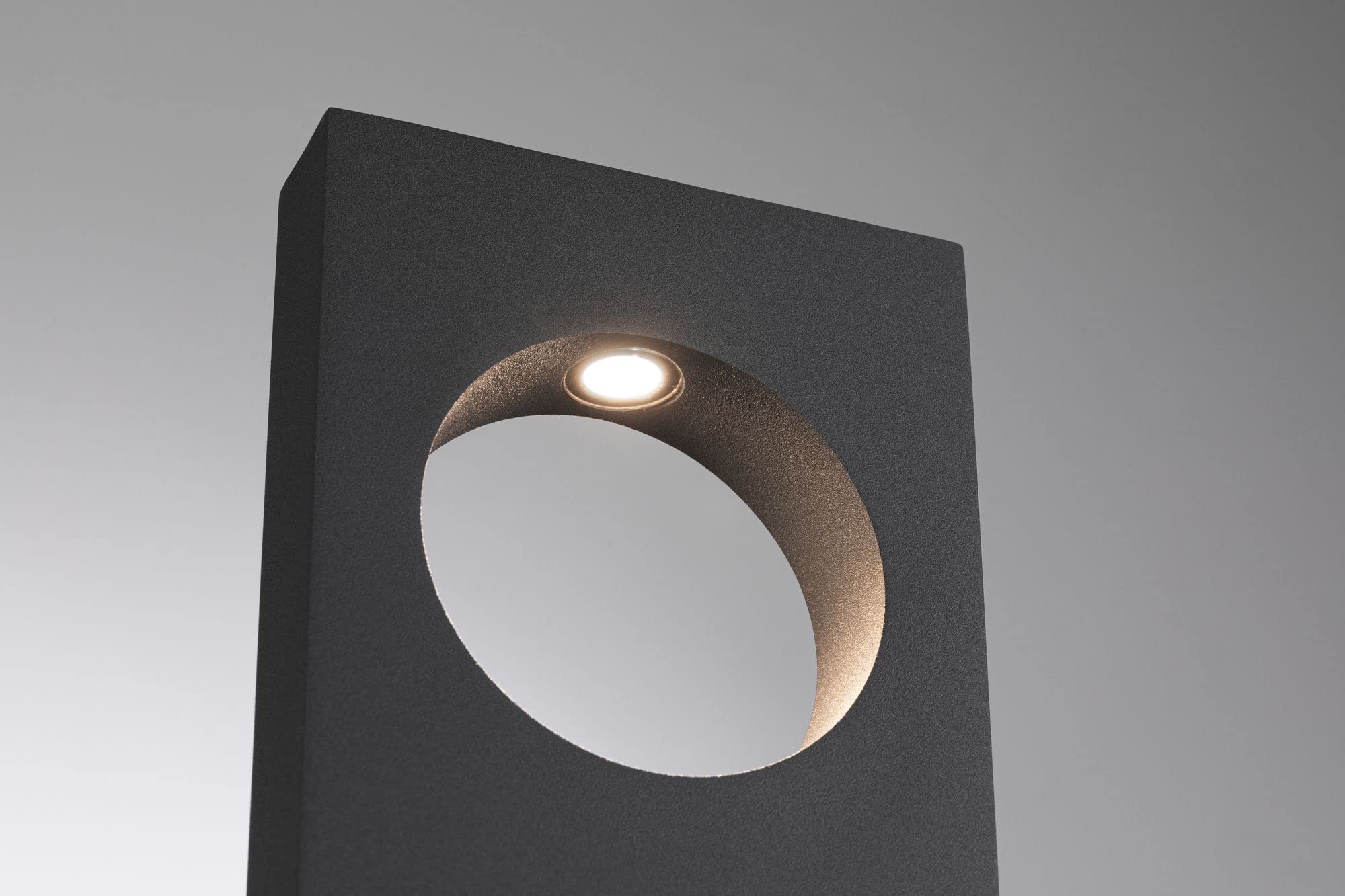 Paulmann 94372 Plug & Shine LED zewnętrzna lampa słupkowa Ivo IP65 3000K 6,5W szara ściemnialna System oświetlenia ogrodowego Aluminium