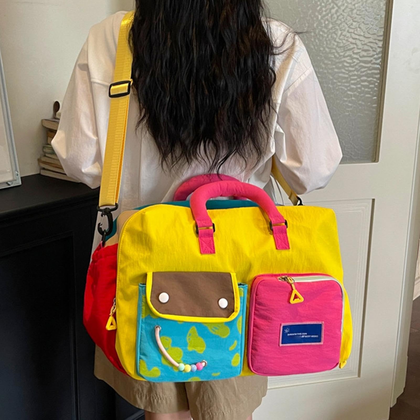 Borsa da Viaggio Weekend Impermeabile Pieghevole Grande Leggero | Borsa da Viaggio Tote Uomo Overnight Duffle per Weekend Gite Fuori Porta Outdoor Palestra Aereo Abbigliamento Toeletta