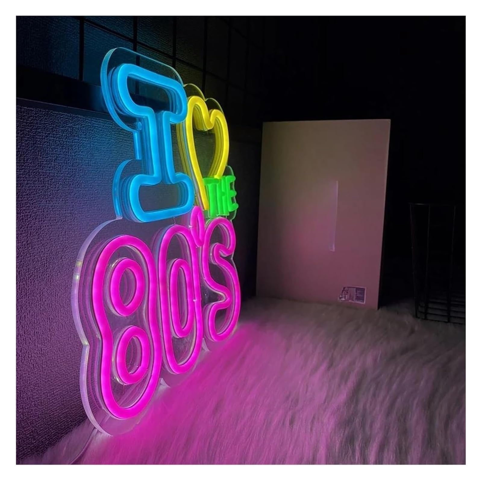 Lampada al neon rilassante con scritta I Love The 80's per decorazioni murali, insegne