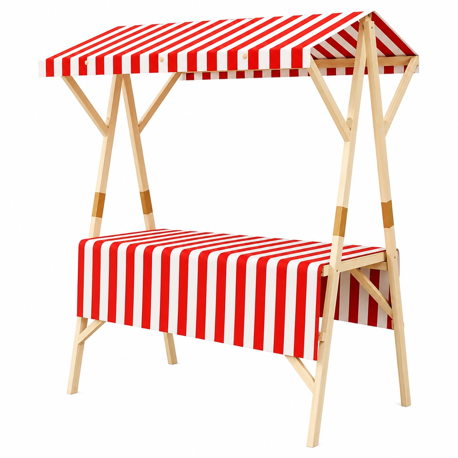ZDMZR Vendor Stand with Canopy, Display Stand with Tablecloth, Market Stall for Farmers Market, Craft Fair, Outdoor Event(Red,120x60x200CM/47x24x79IN)