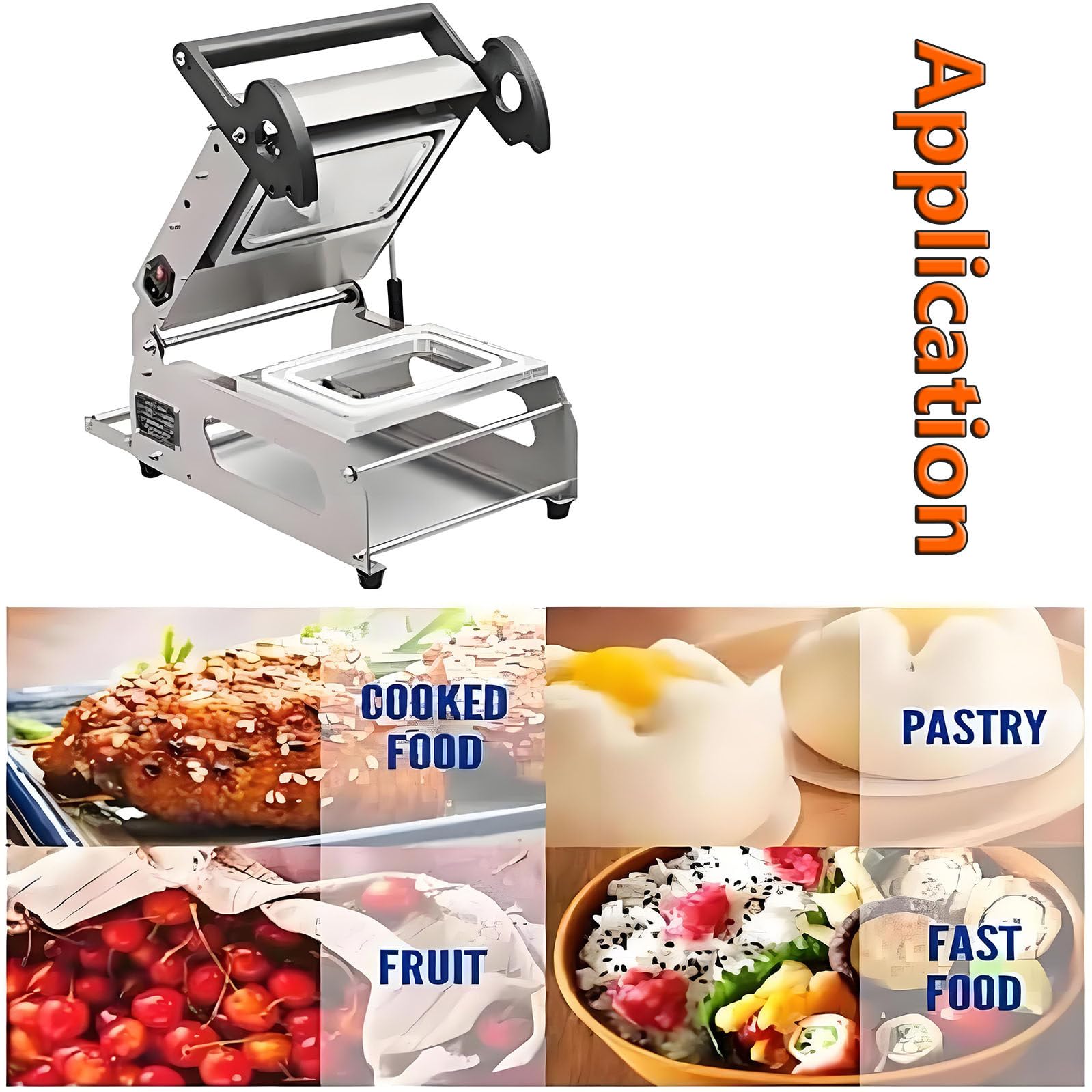 Máquina de sellado manual a presión para envasado de alimentos, sellado térmico eficiente para cajas de comida para llevar y uso en supermercados