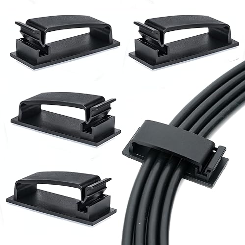 Miniatura 1 de Clips para cables, 50 unidades, clips autoadhesivos para organizar cables, organizador de cables, soportes para cables para electrodomésticos, PC,