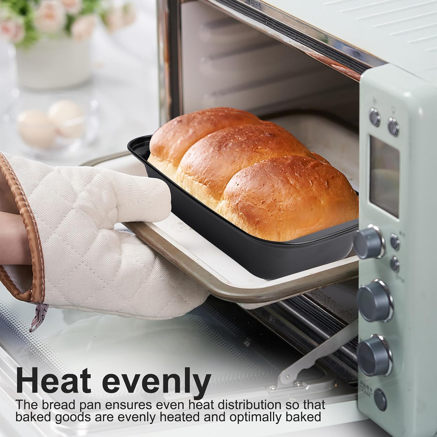 2 Pcs Loaf Bread Pans for Homemade Breads, 2 LB Nonstick Loaf Baking Pans, Carbon Steel for Cakes Sandwich Toast Brownies Sourdough Bread Pan Baking Supplies, with Dough Scraper