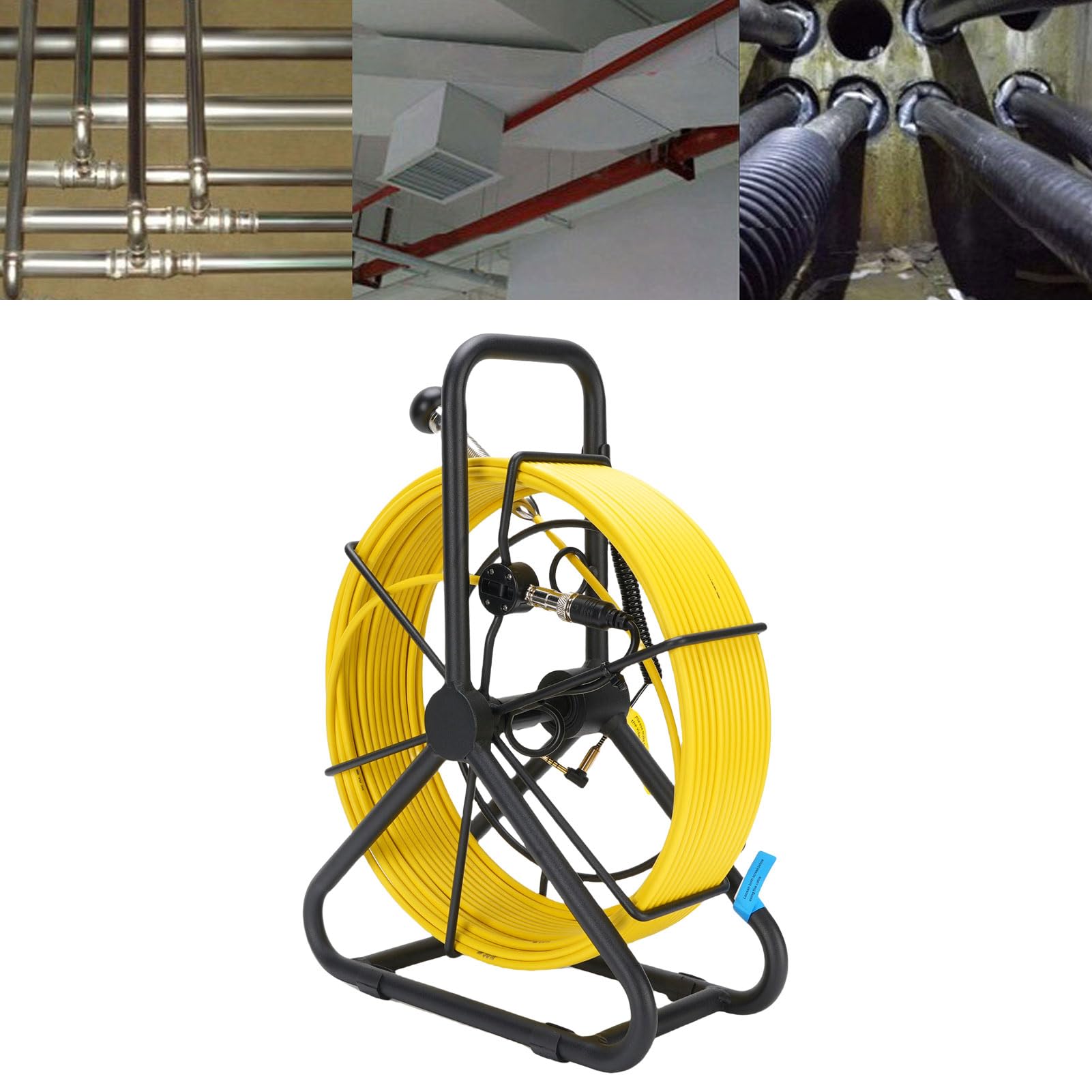 Domary 1080P Pipe Inspection Camera with 18mm Lens and 5" Screen for