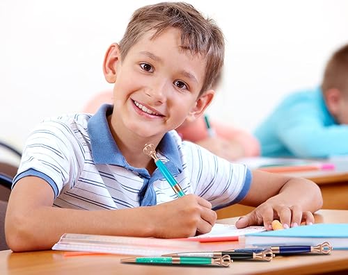 Miniatura 5 de Juego de 8 bolígrafos de corona de cristal negro, bolígrafo personalizado para mujeres, niños, niñas, niños, suministros de oficina, grabado con tu